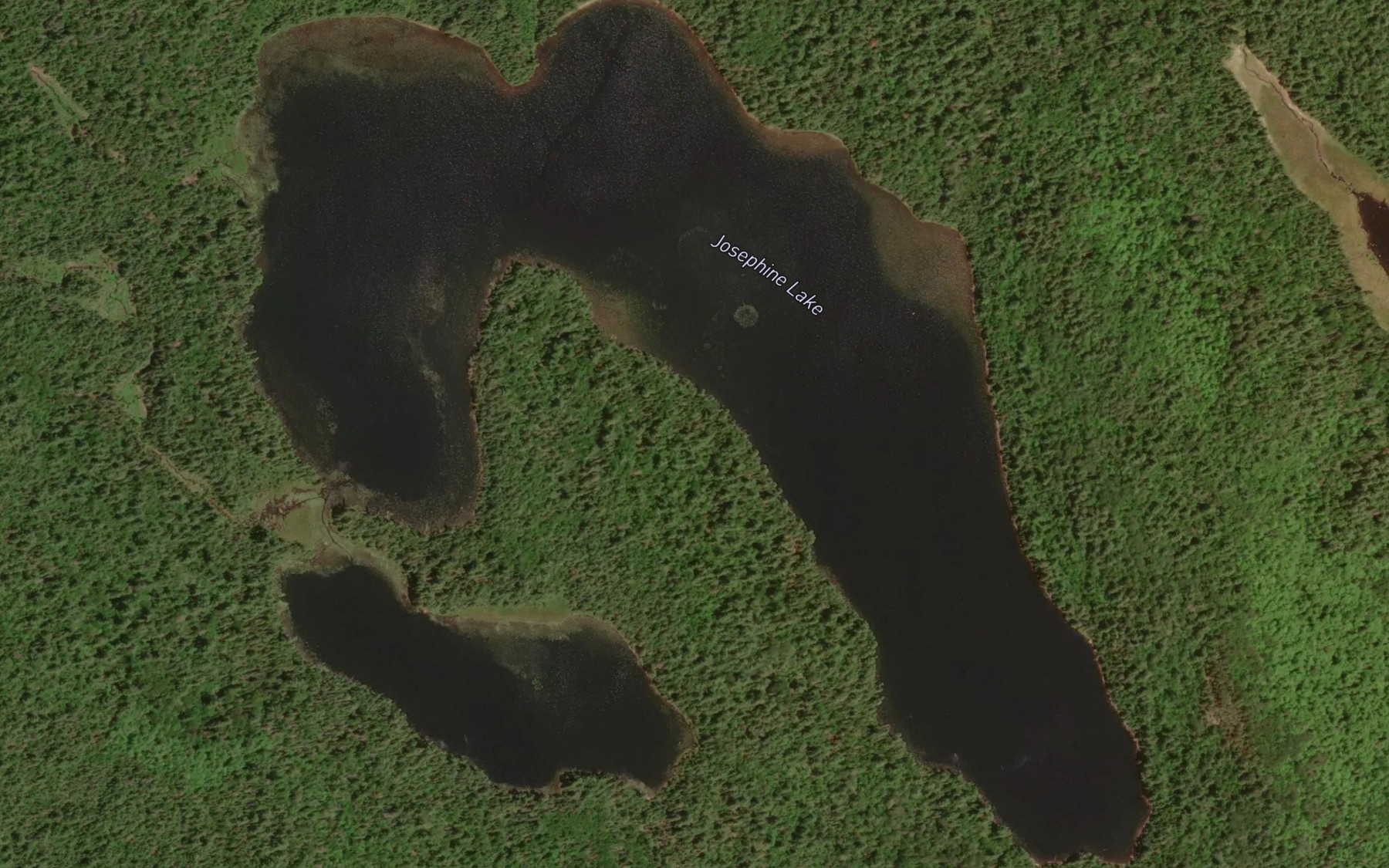 Satellite map of the Josephine Lake