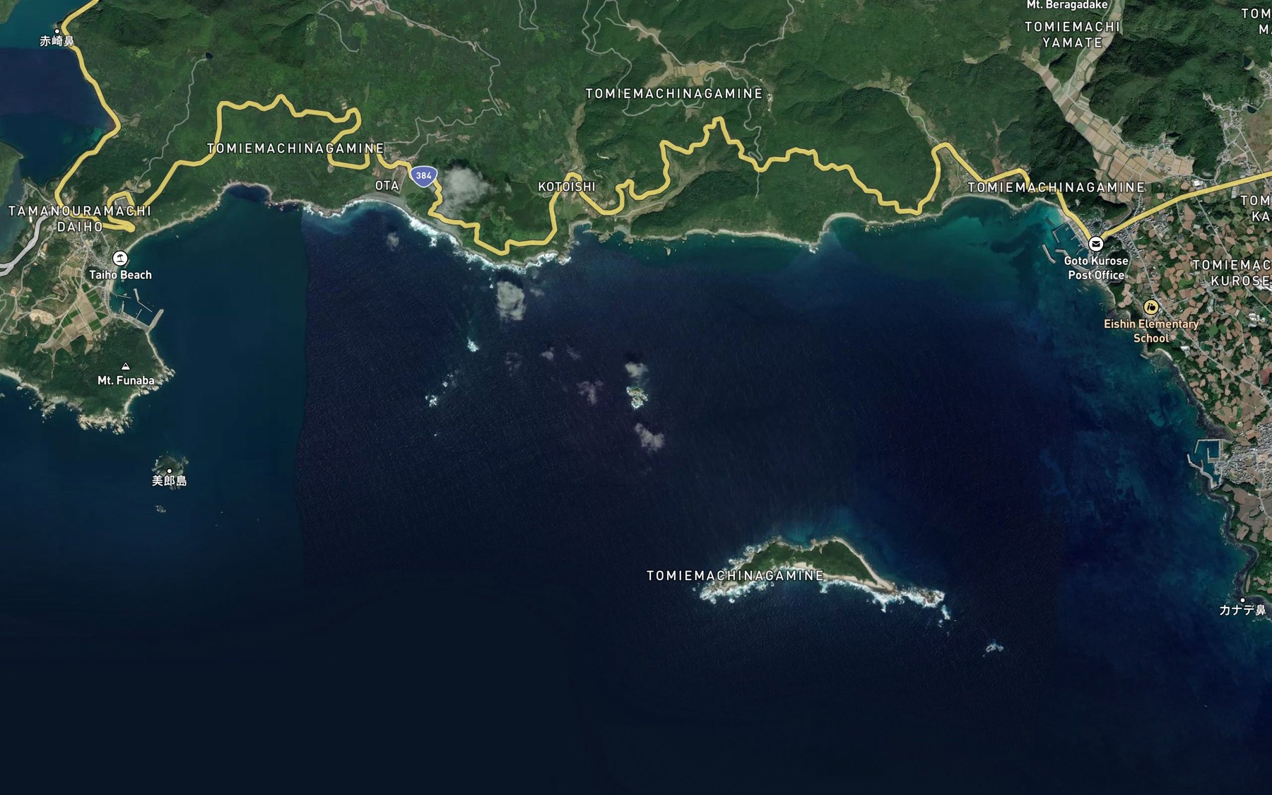 Satellite map of the Futago Ze