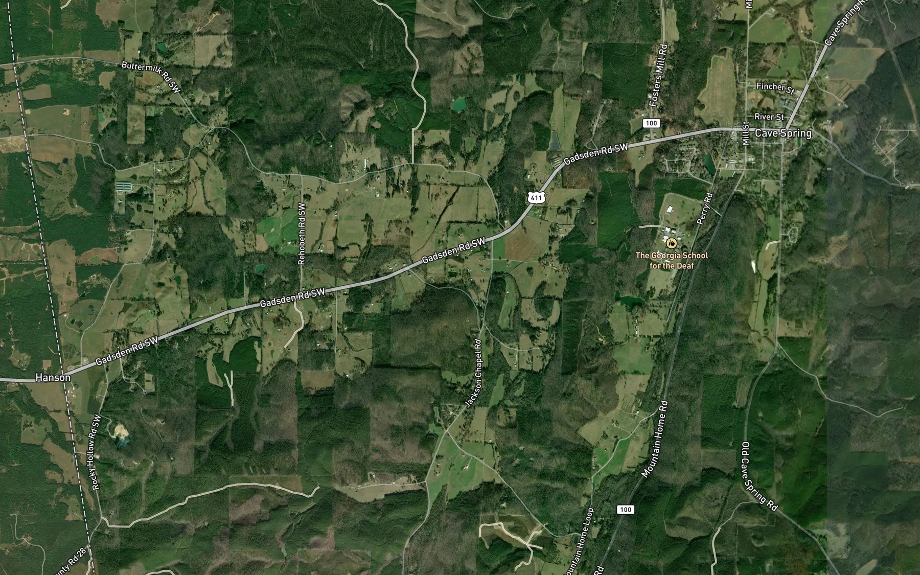 Satellite map of the Spring Creek