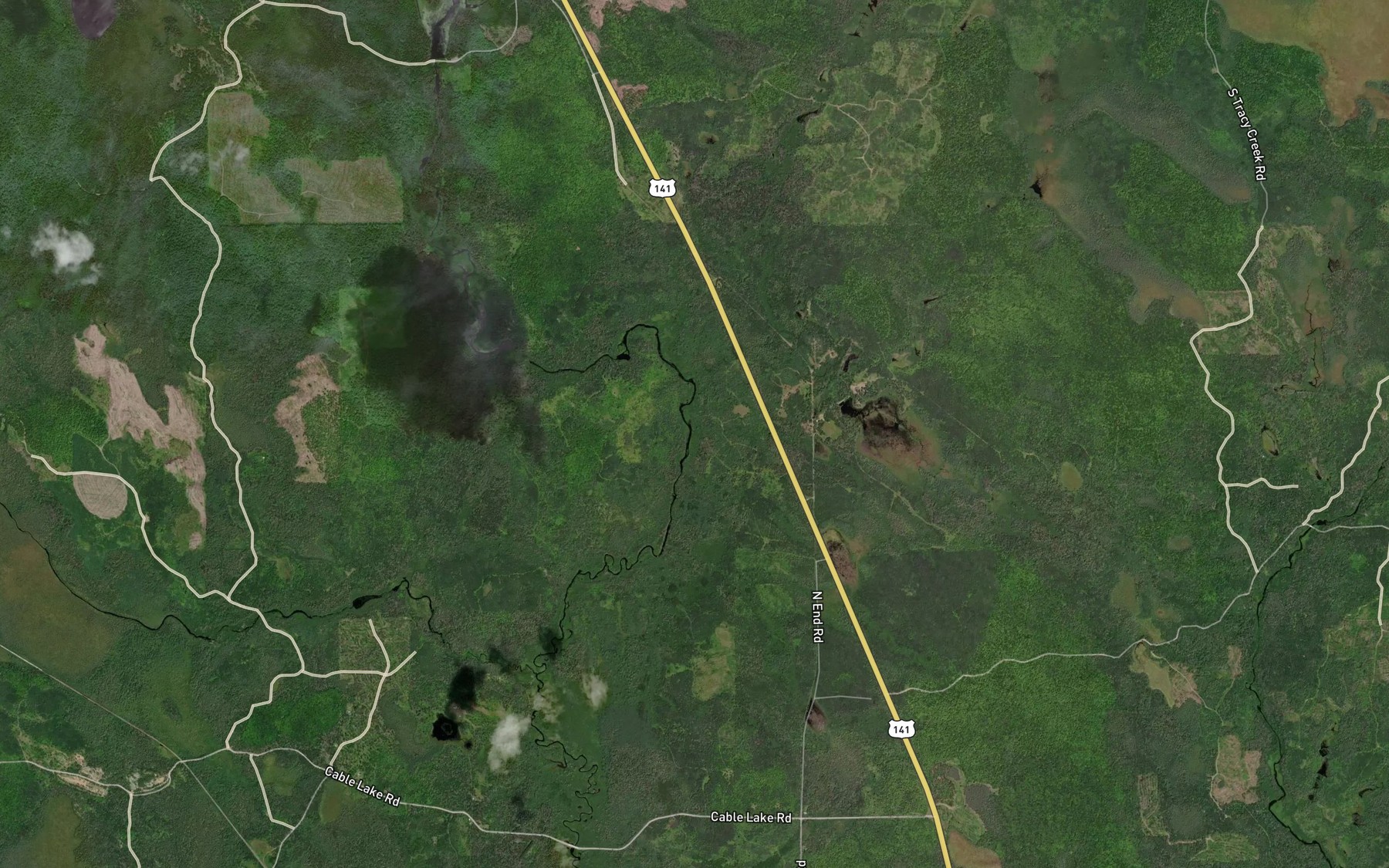 Satellite map of the Fox Farm Creek