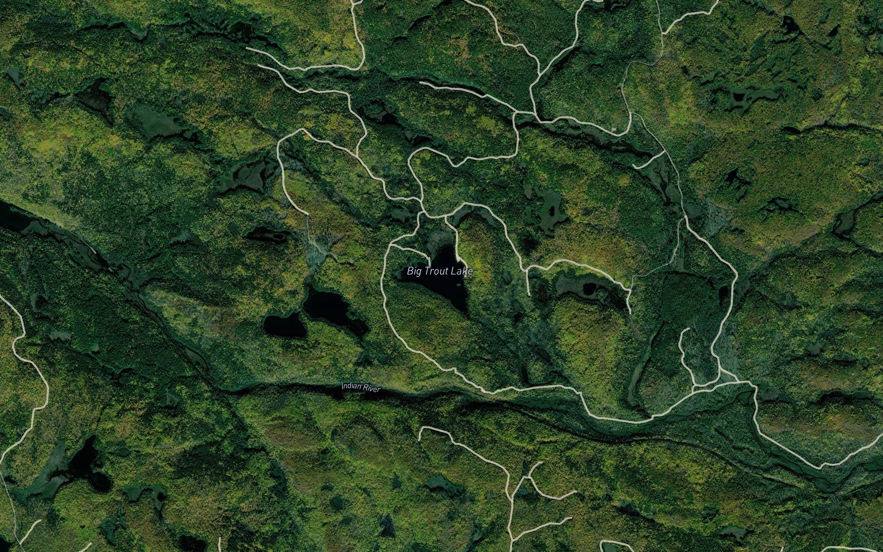 Satellite map of the Big Trout Lake