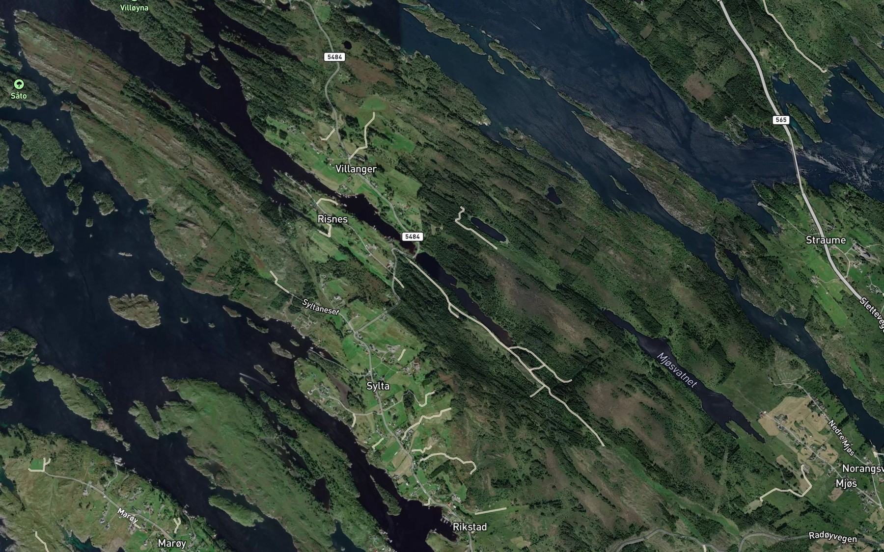 Satellite map of the Ytre Vagsbotn