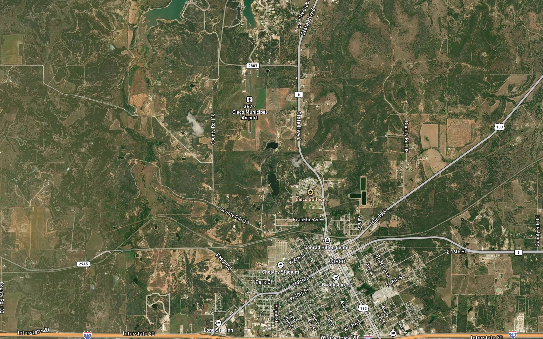 Satellite map of the Twin Lake