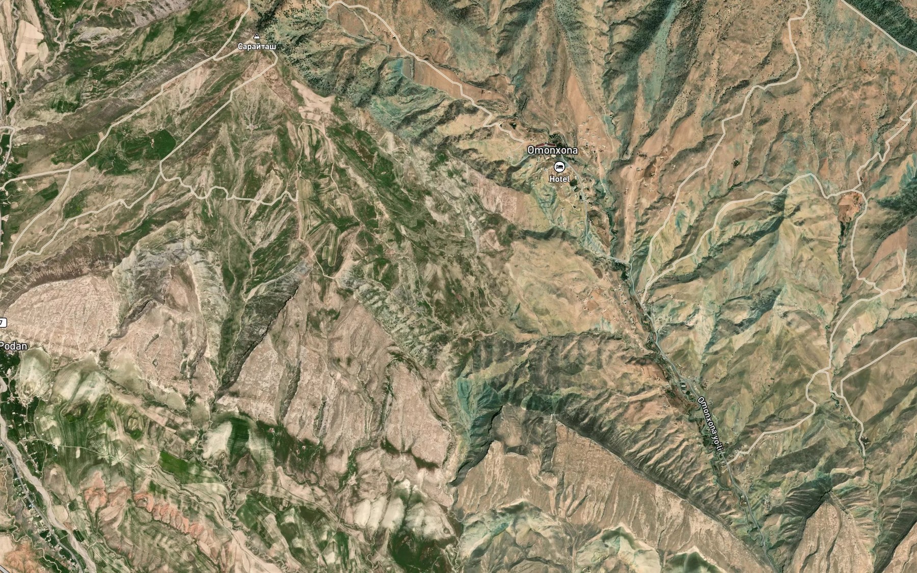 Satellite map of the G`alchalik Buloq