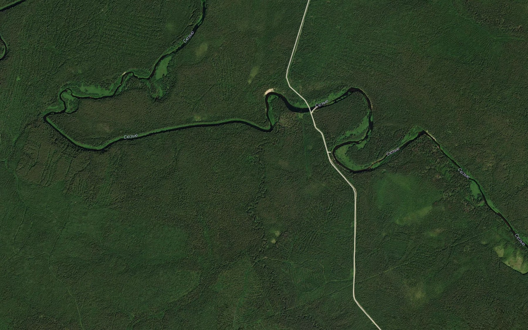 Satellite map of the Syuz'yuyel'