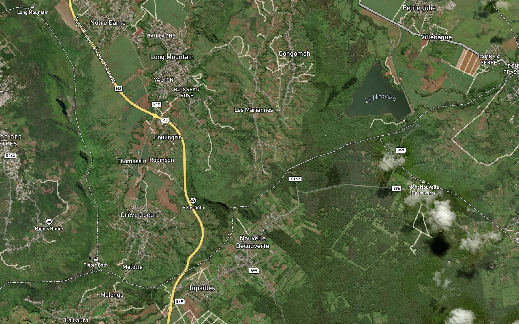 Satellite map of the Eau Bouilli Spring