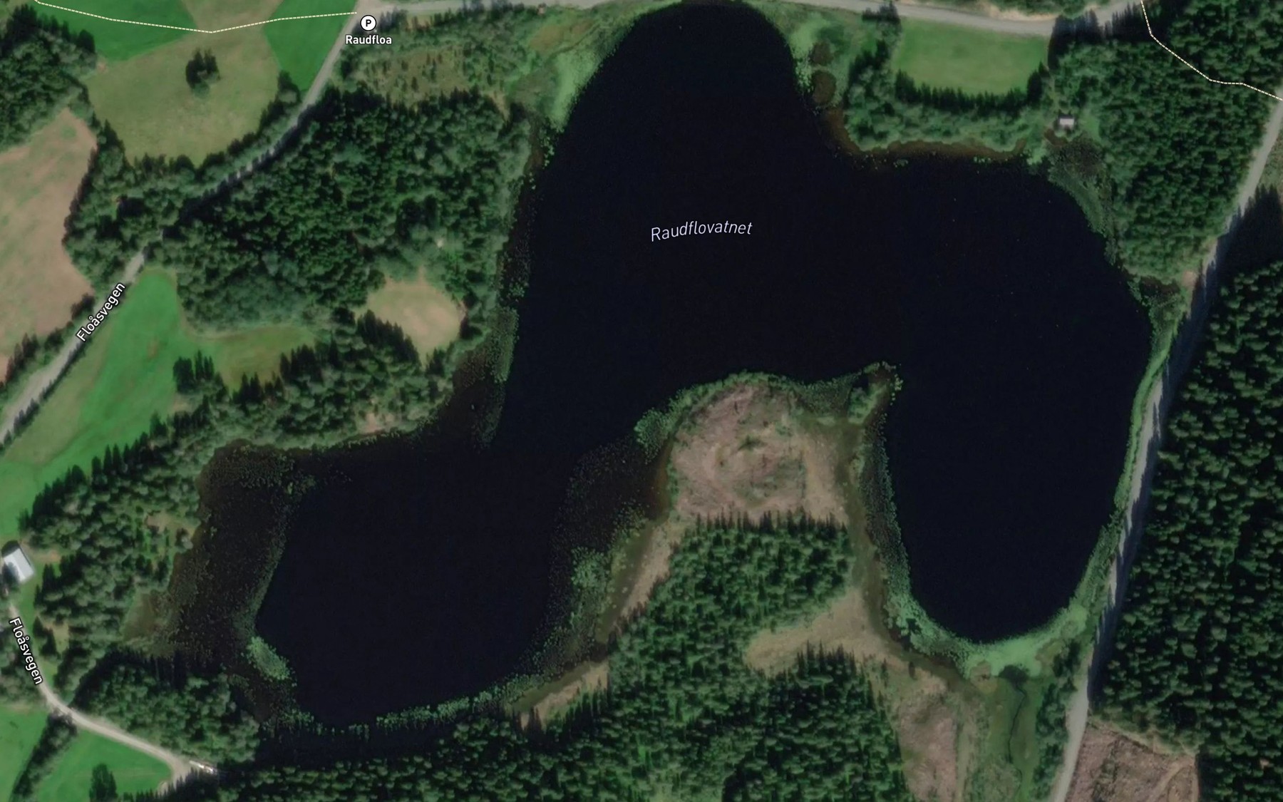 Satellite map of the Raudflovatnet