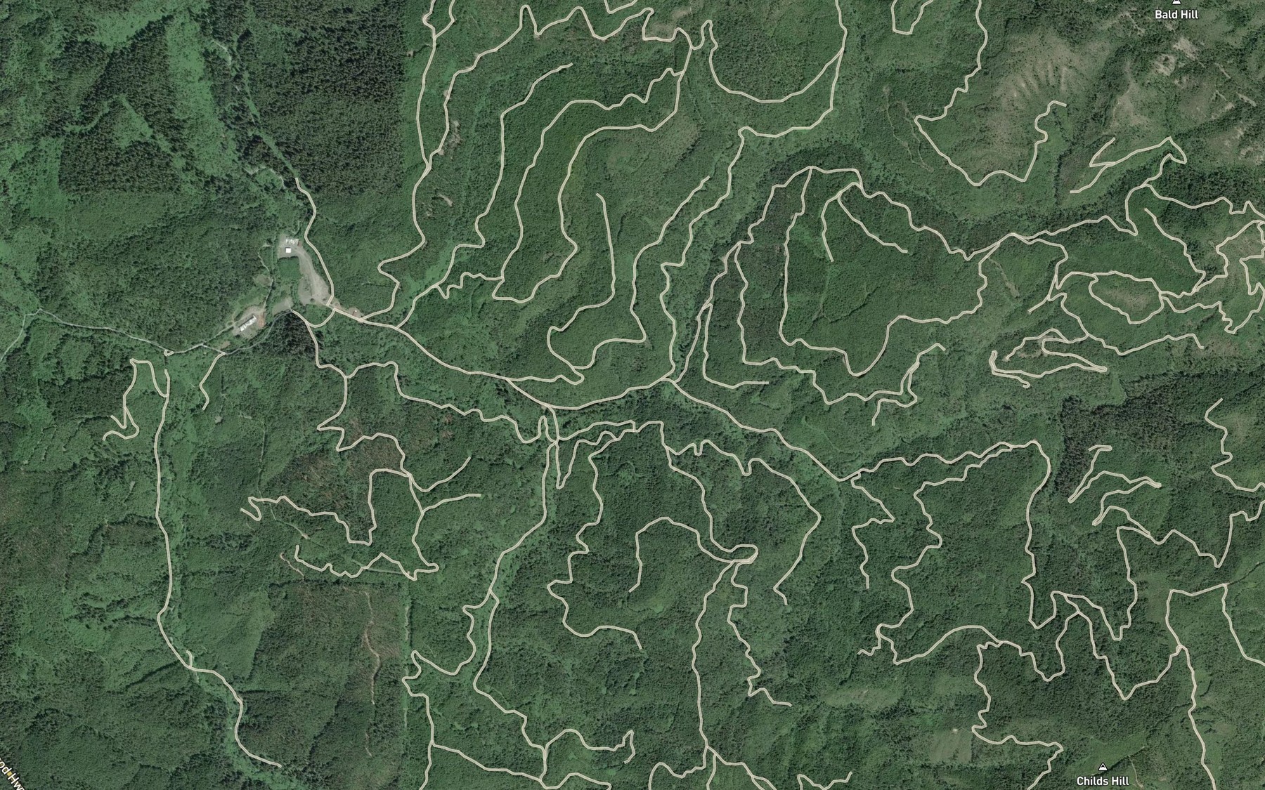 Satellite map of the Bummer Lake Creek
