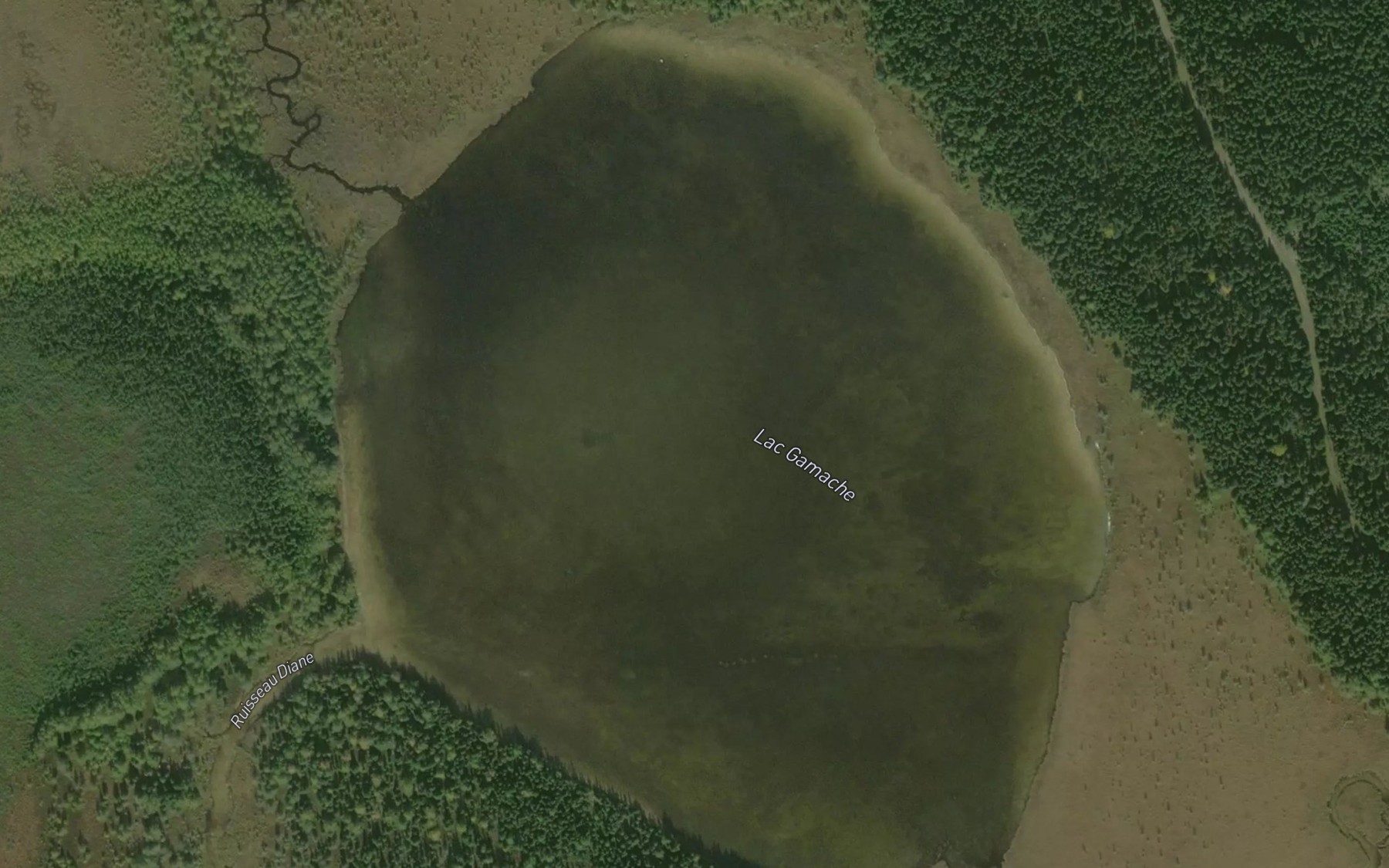 Satellite map of the Lac Gamache