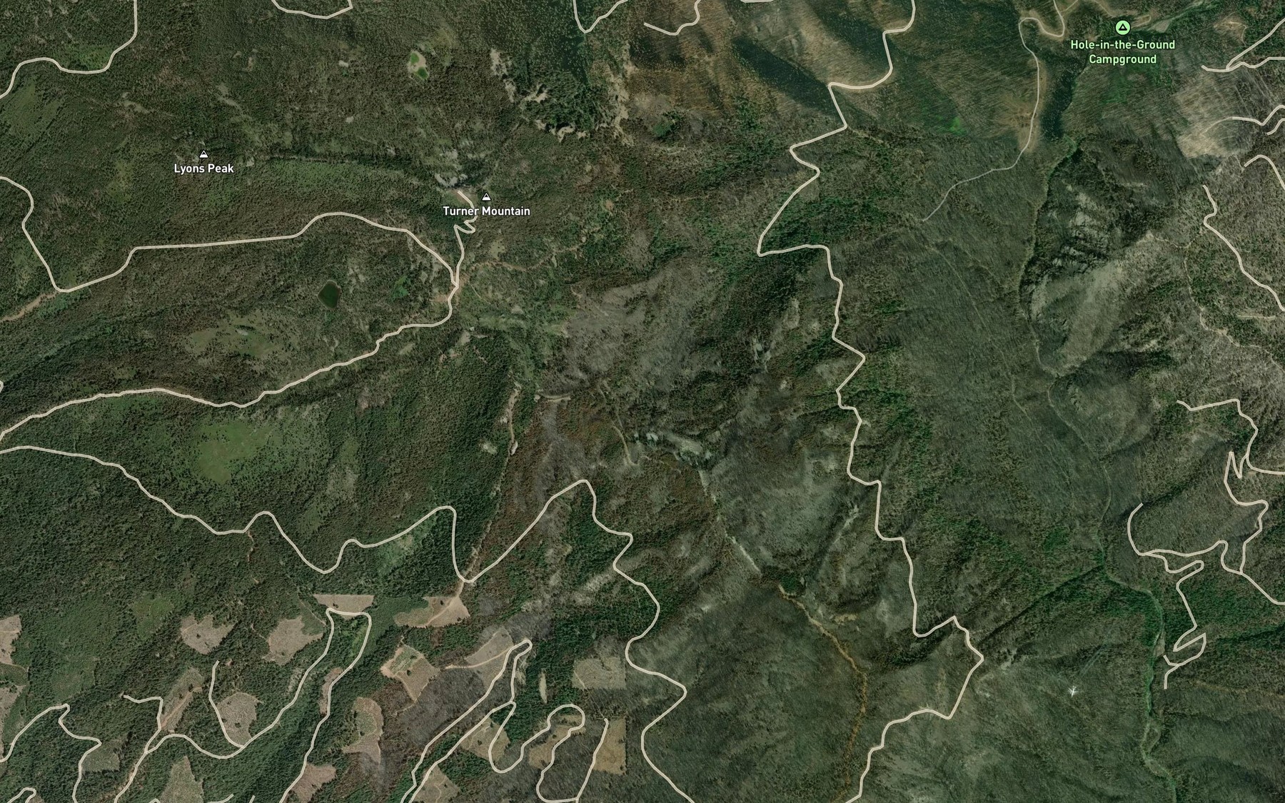 Satellite map of the Rock Gulch Creek
