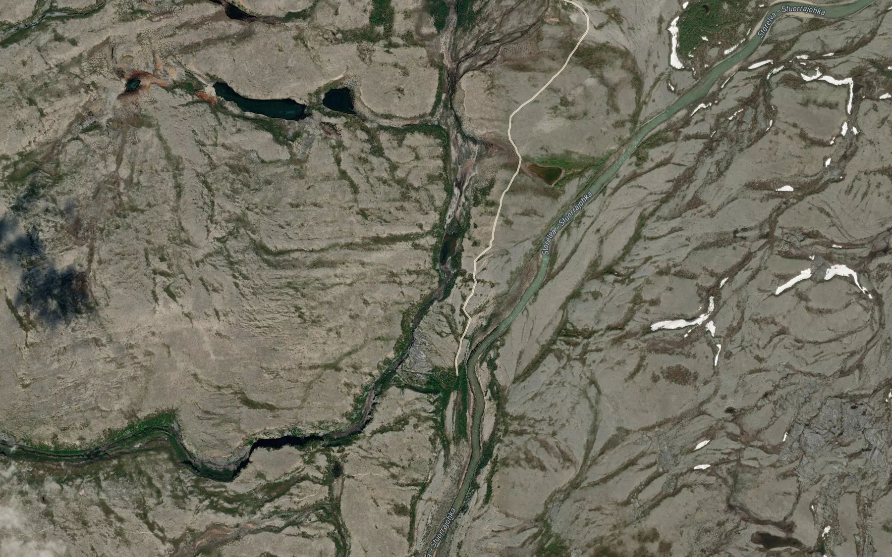 Satellite map of the Heandaratjohka