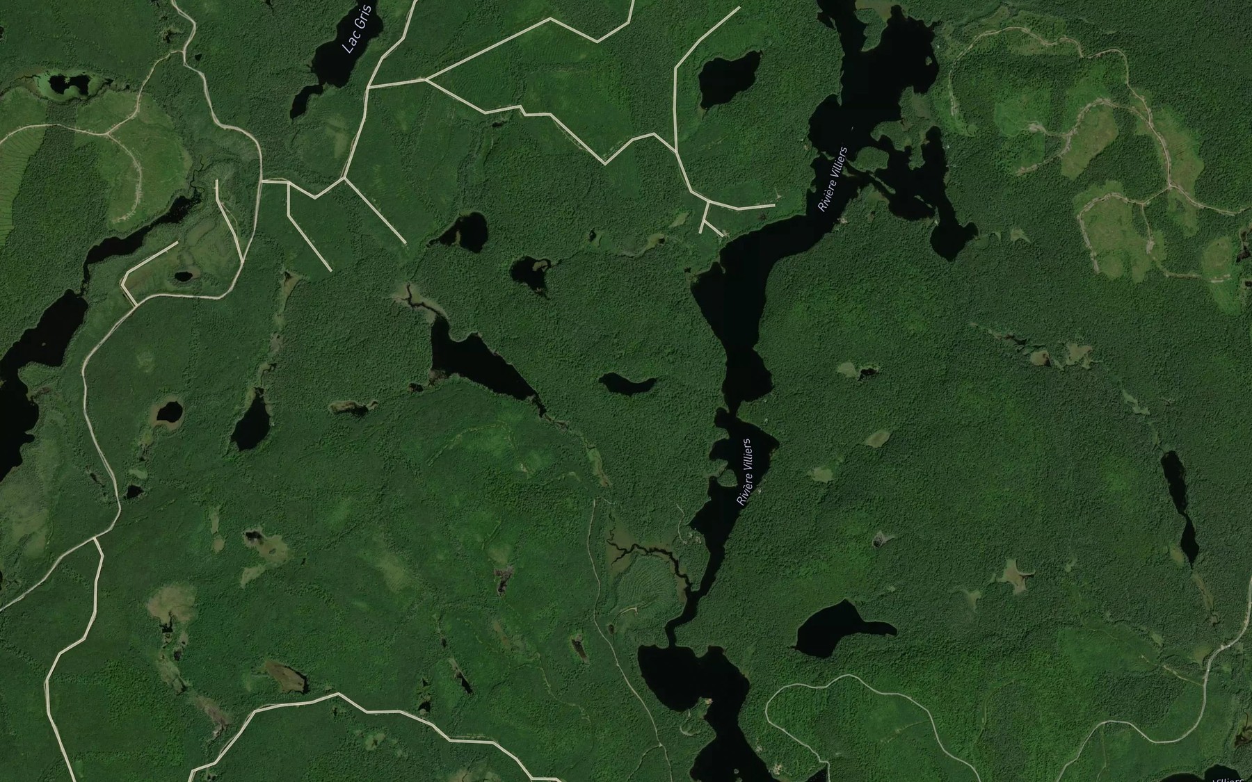 Satellite map of the Lac Charles