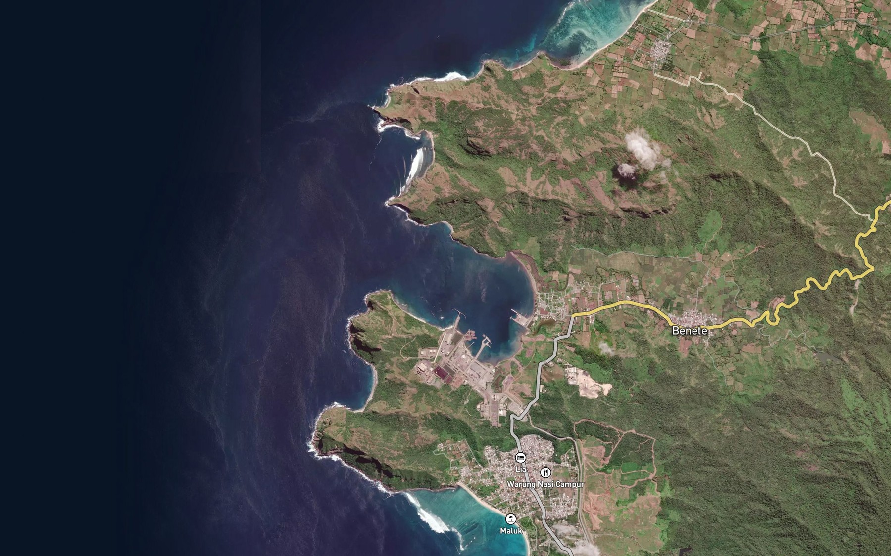 Satellite map of the Teluk Benete
