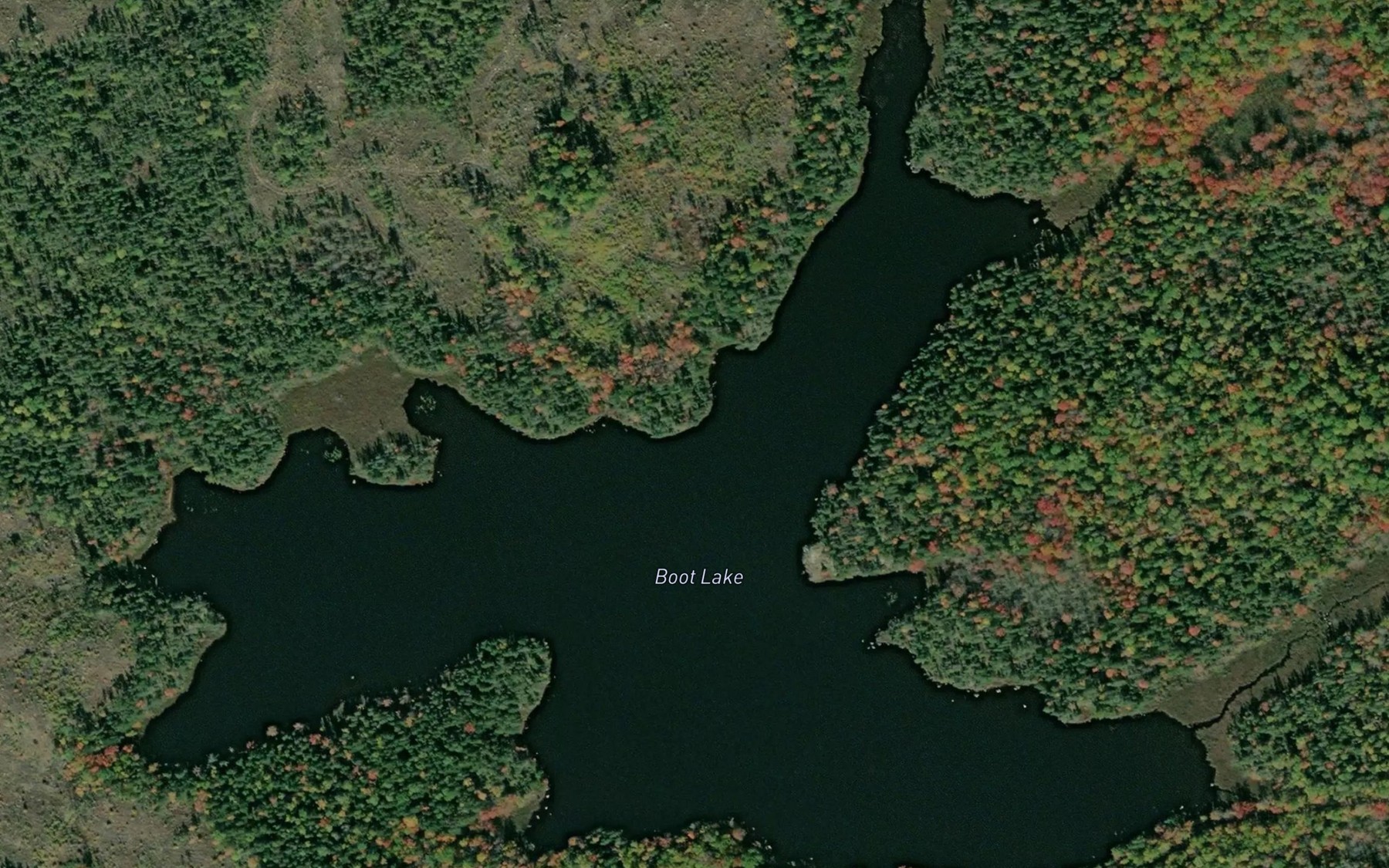 Satellite map of the Boot Lake
