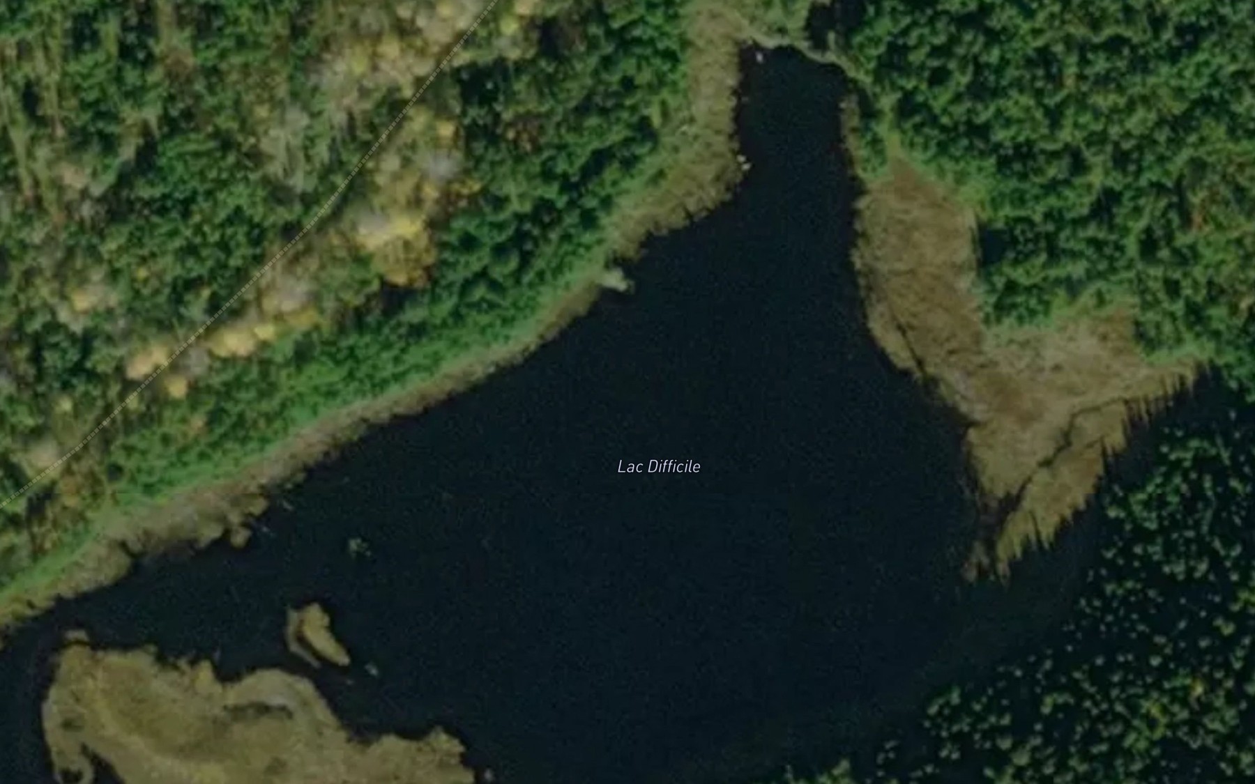 Satellite map of the Lac Difficile