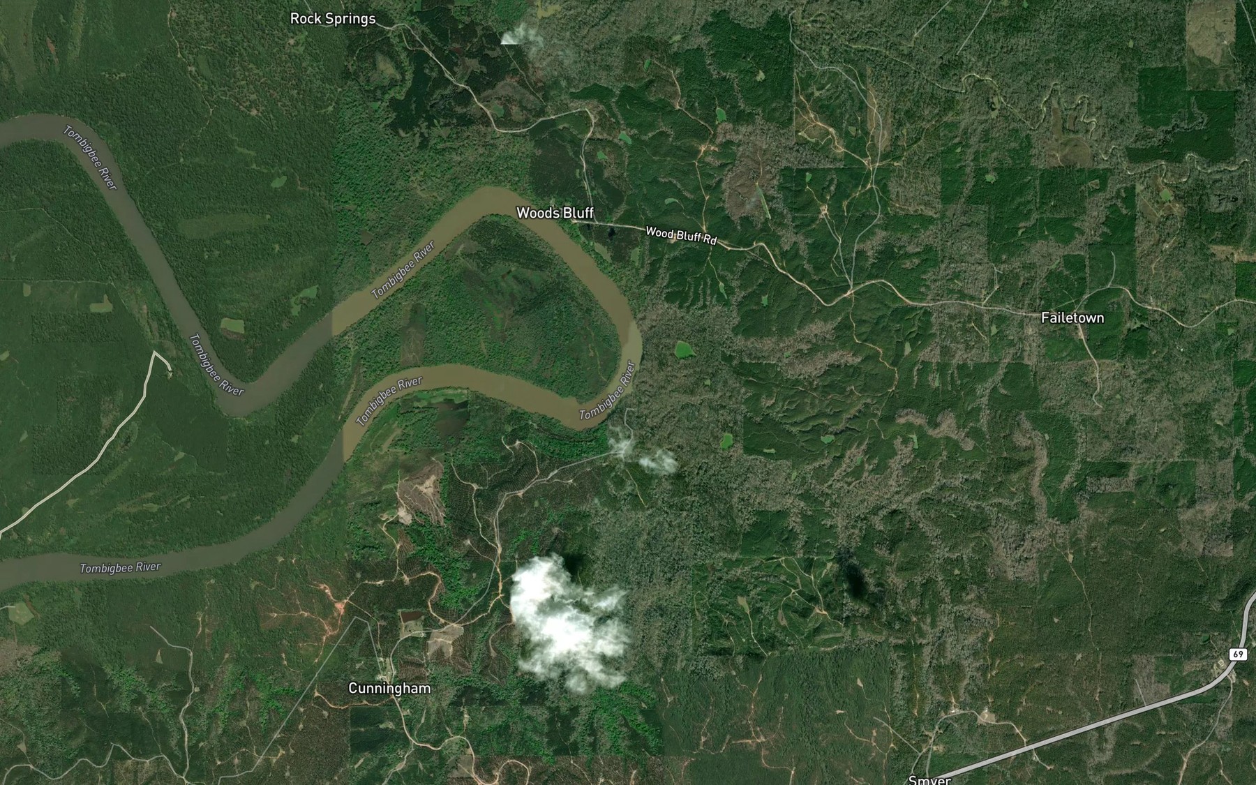 Satellite map of the Witch Creek