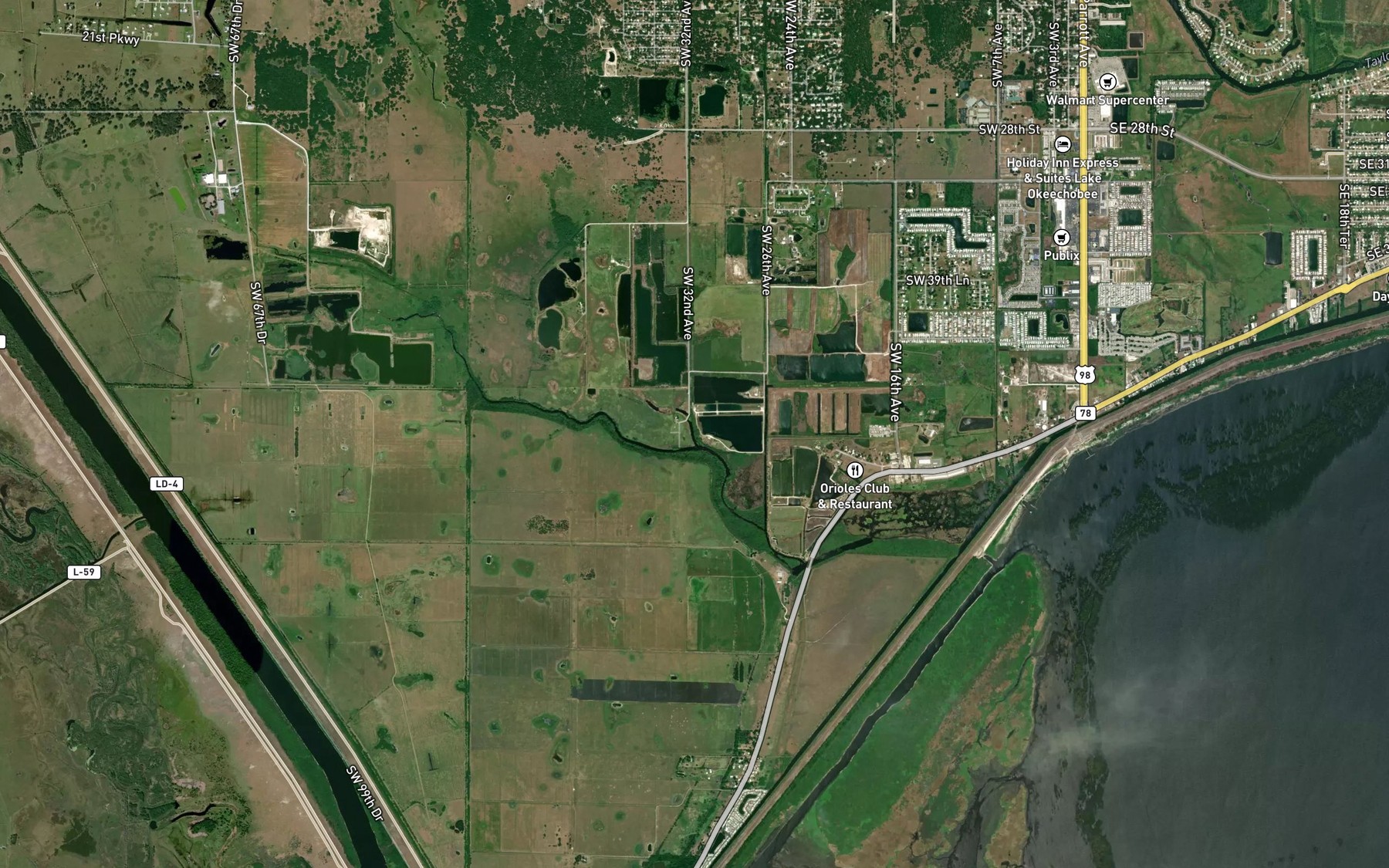 Satellite map of the Popash Slough