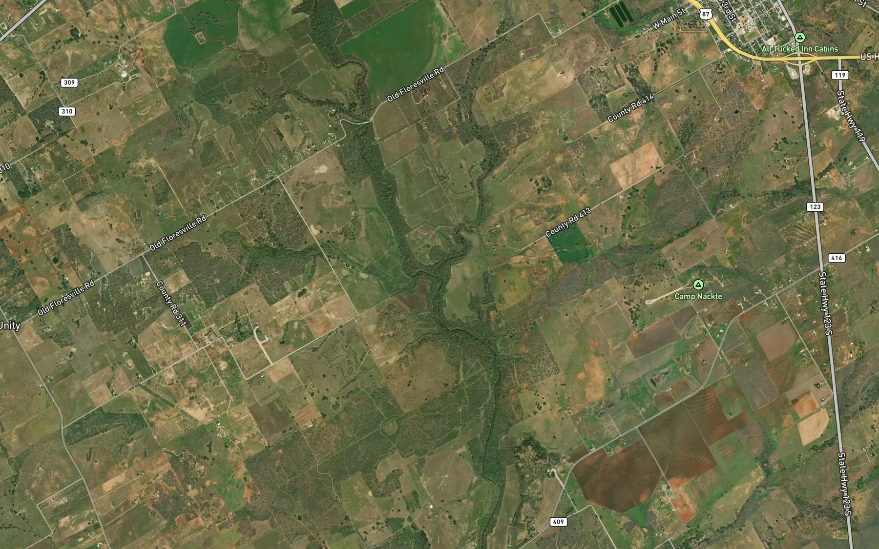 Satellite map of the Clifton Branch