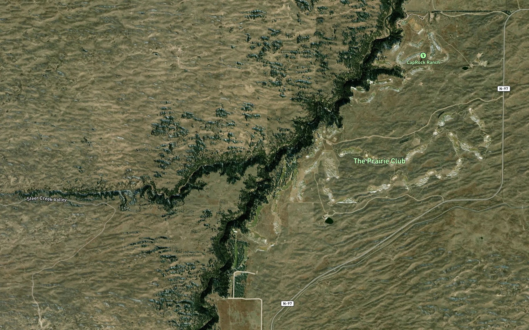 Satellite map of the Steer Creek
