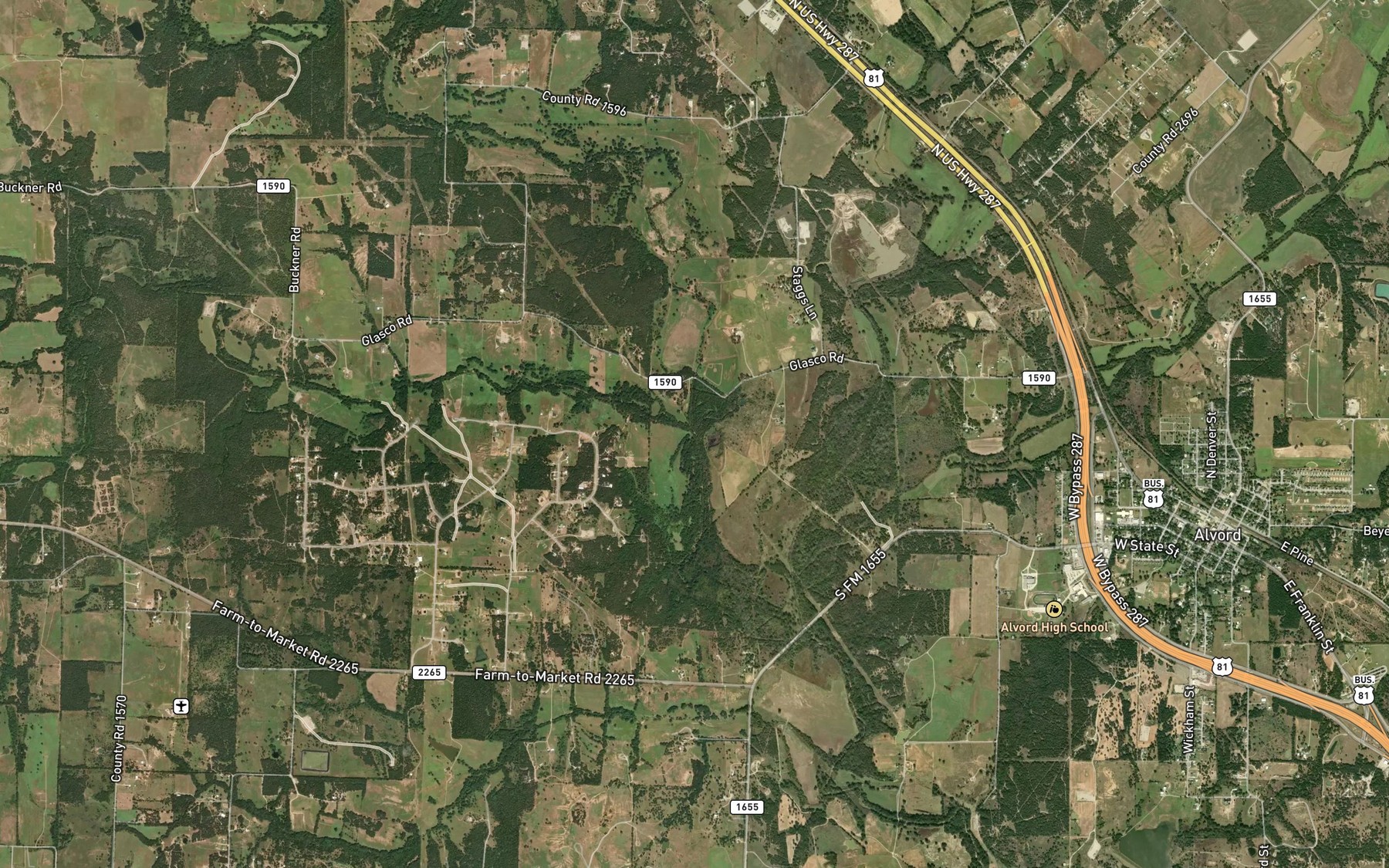 Satellite map of the Pringle Creek