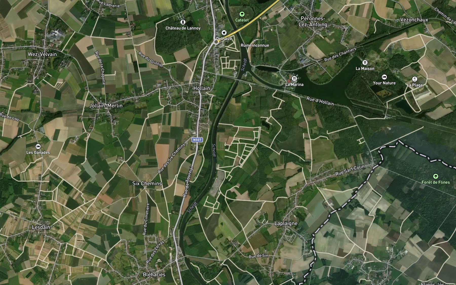 Satellite map of the Bourla