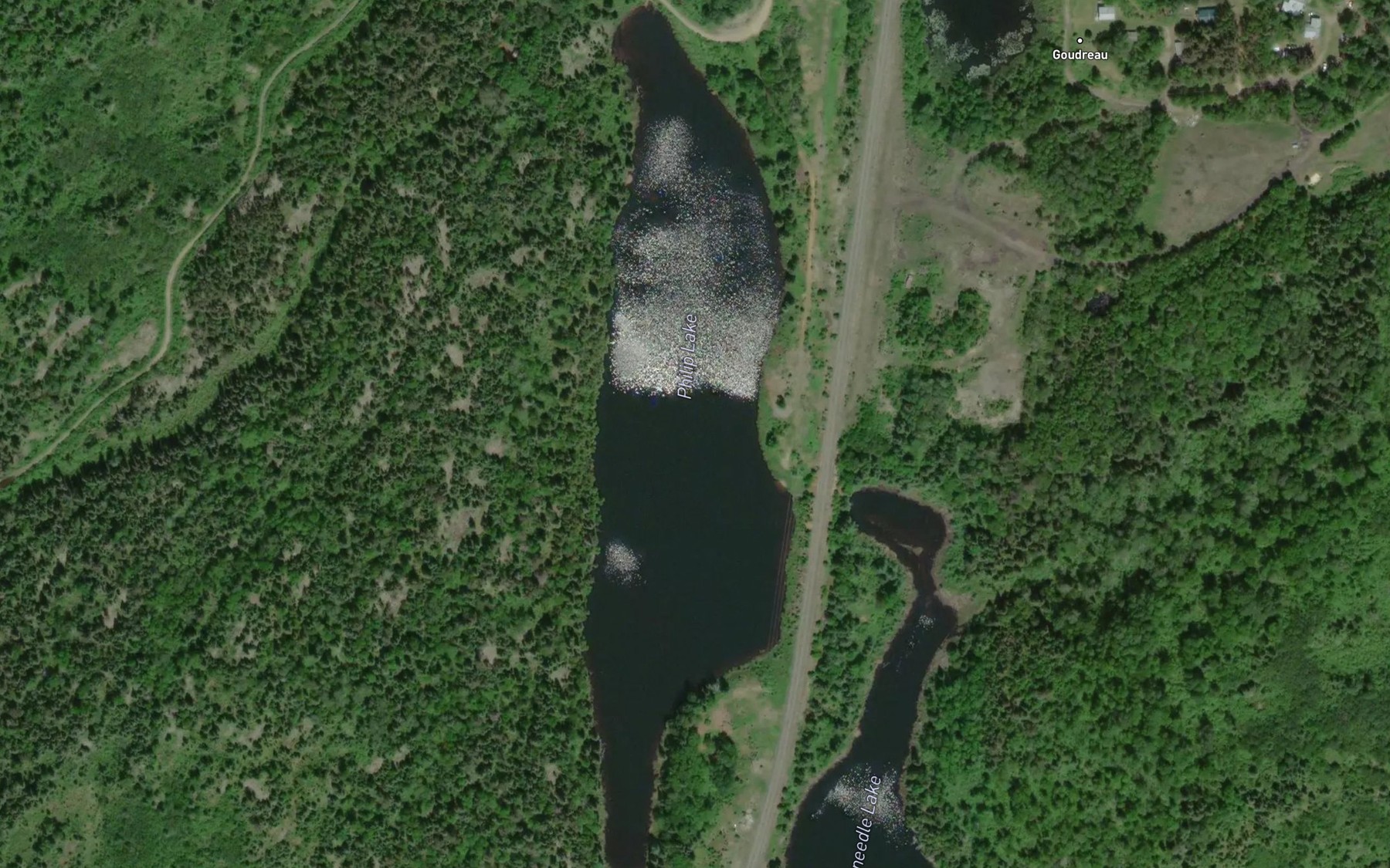 Satellite map of the Philip Lake