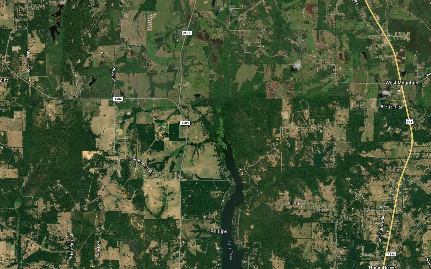 Satellite map of the Sand Spring Branch