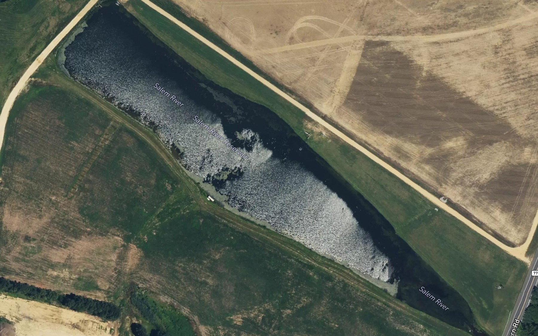 Satellite map of the Salem River Reservoir