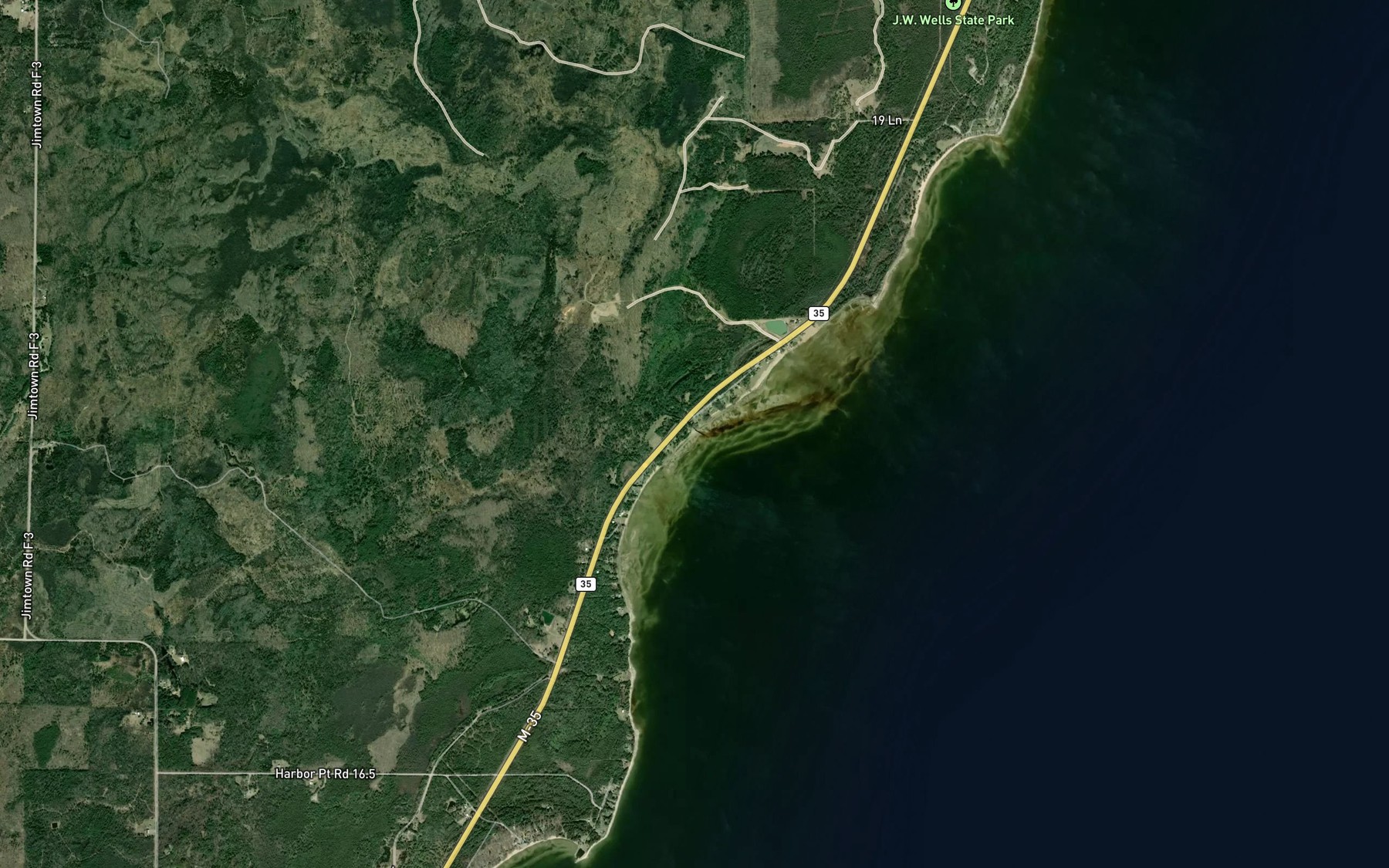 Satellite map of the Ruleau Creek
