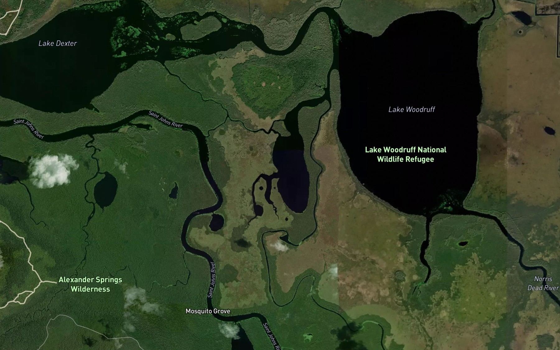 Satellite map of the Taylor Creek