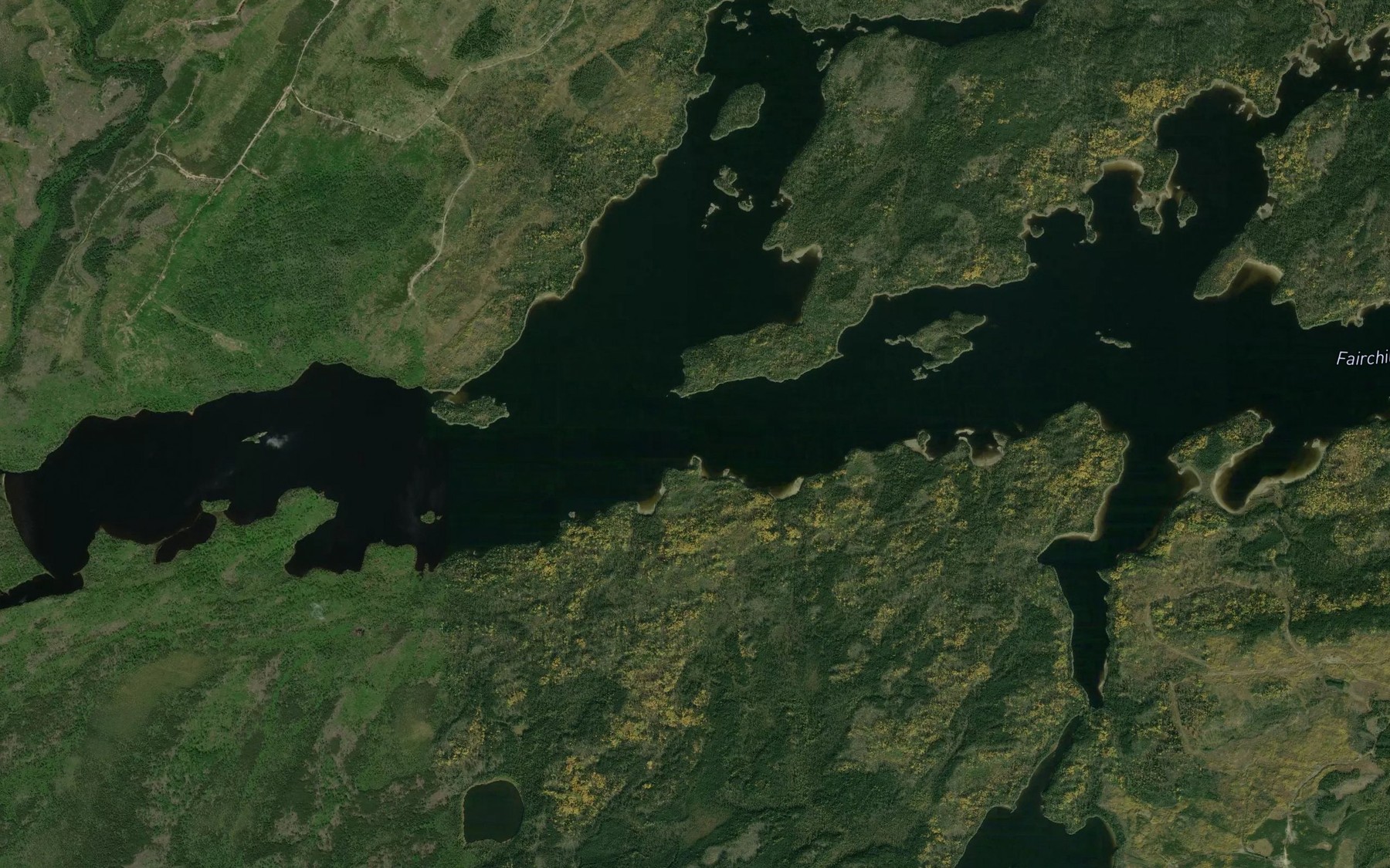 Satellite map of the Fairchild Lake