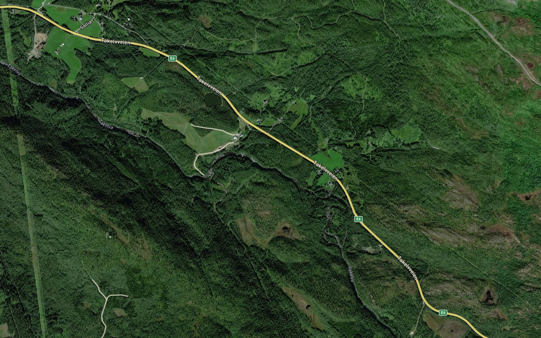 Satellite map of the Grytfossen