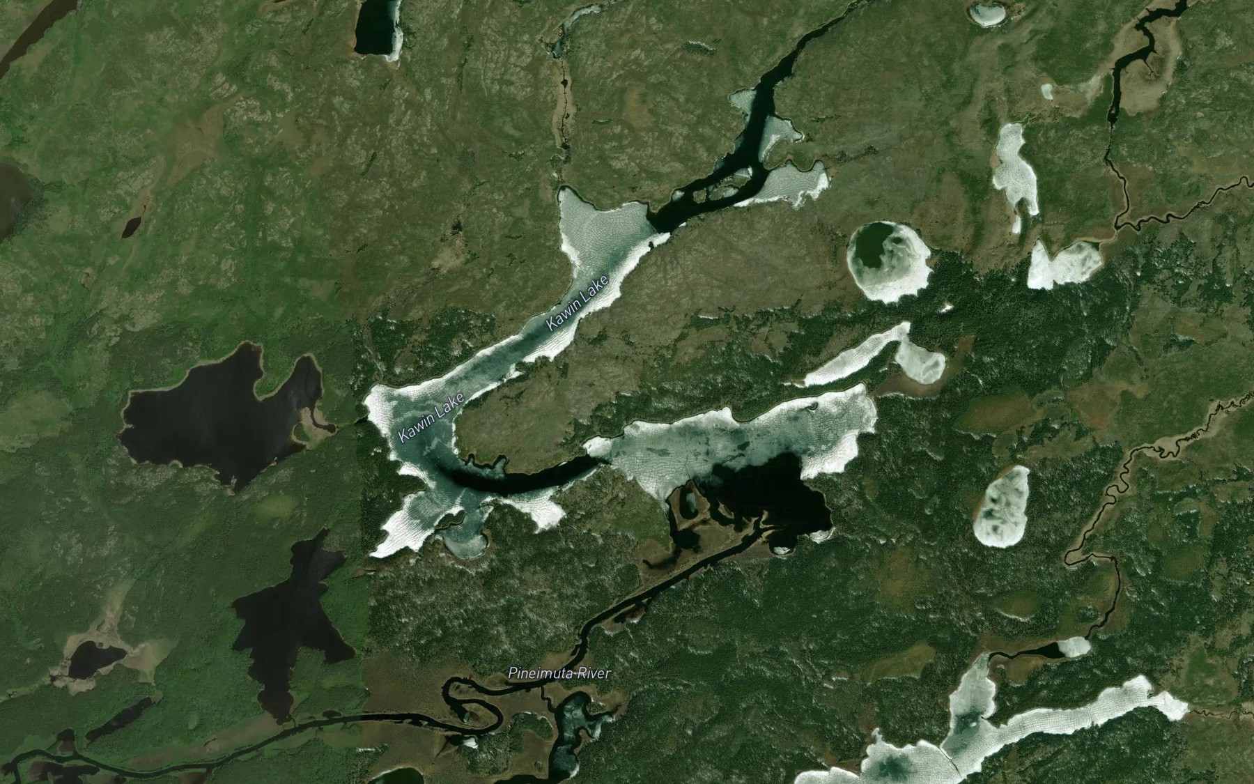 Satellite map of the Kawin Lake
