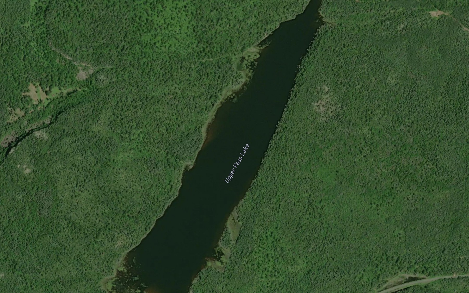 Satellite map of the Upper Pass Lake