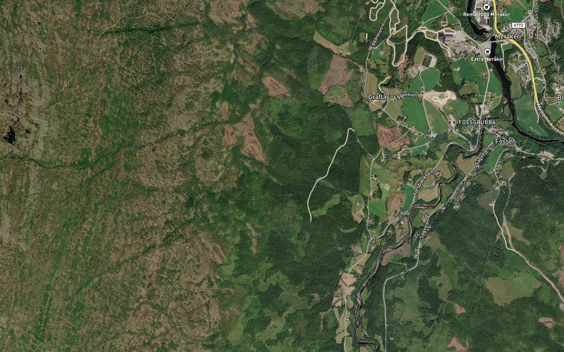 Satellite map of the Blaestervollbekken