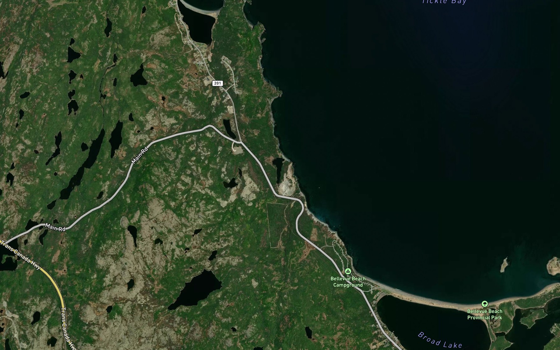 Satellite map of the Freshwater Pond