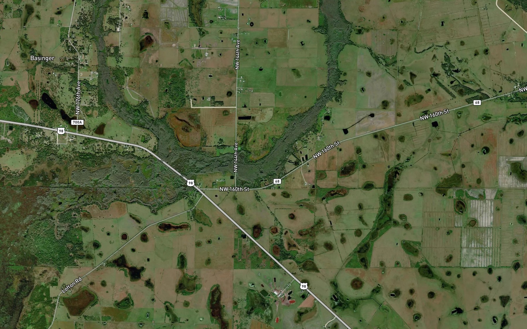 Satellite map of the Cypress Slough