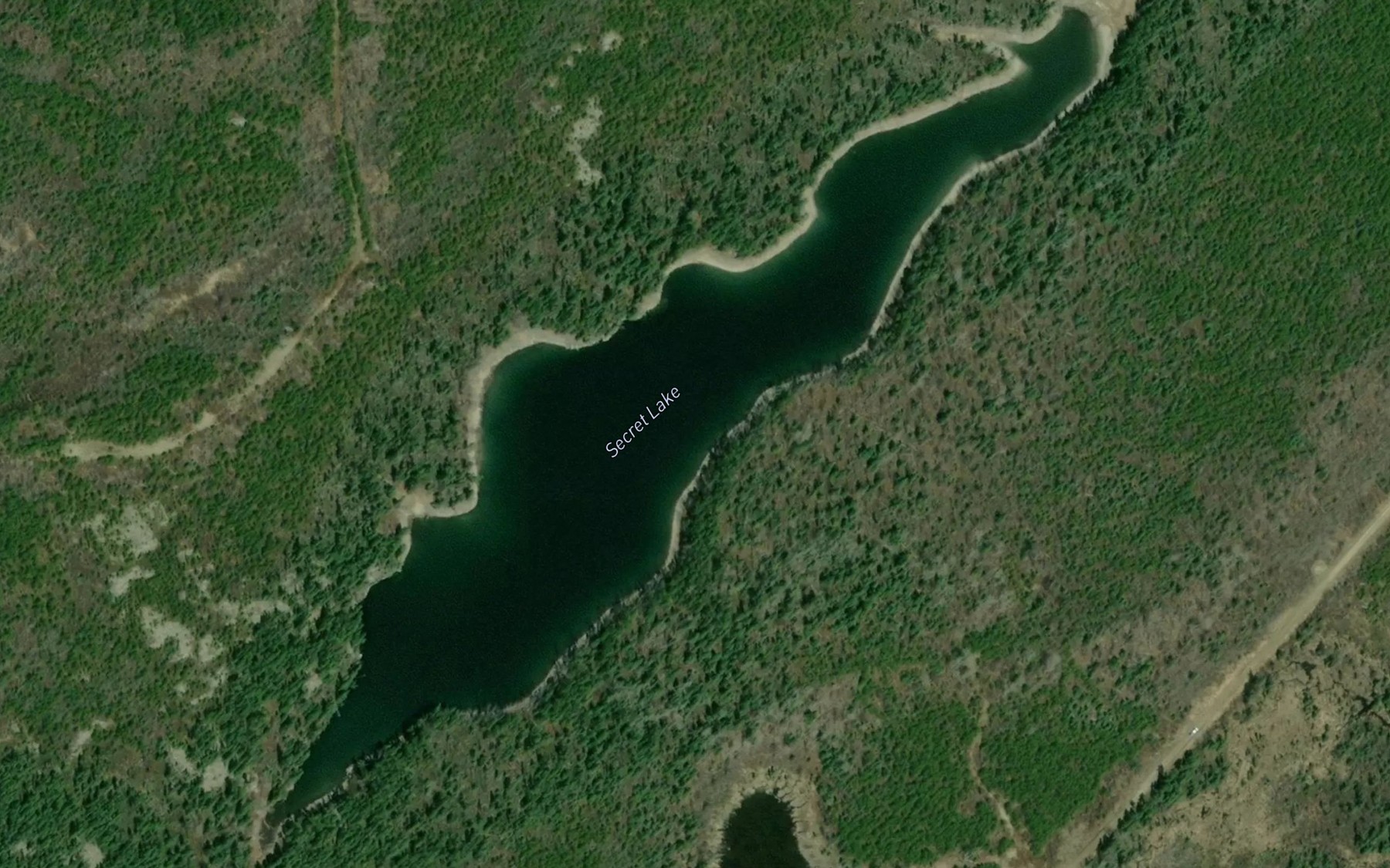 Satellite map of the Secret Lake