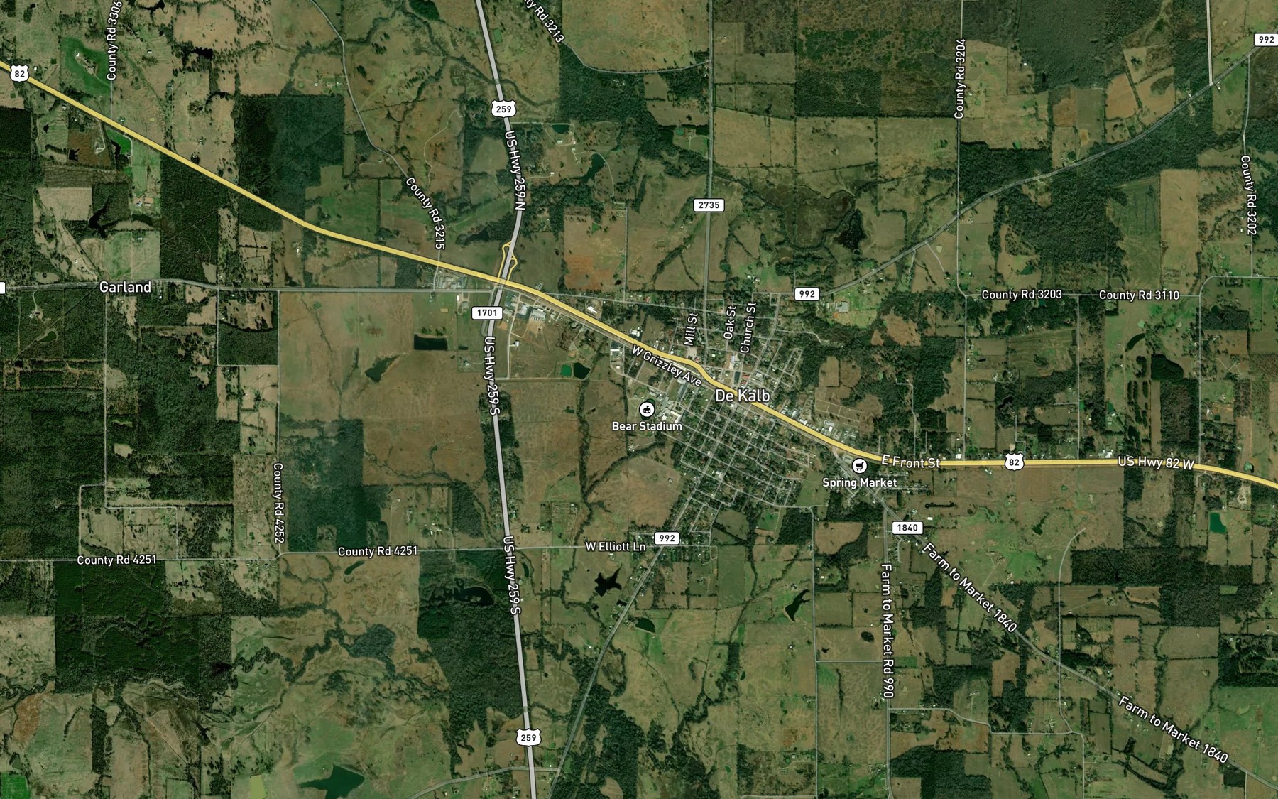 Satellite map of the DeKalb Spring (historical)