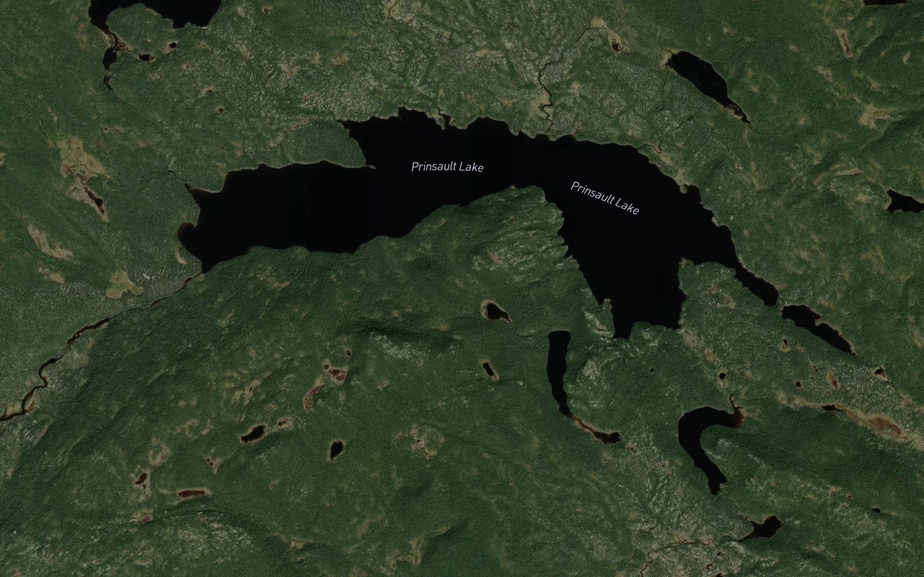 Satellite map of the Prinsault Lake