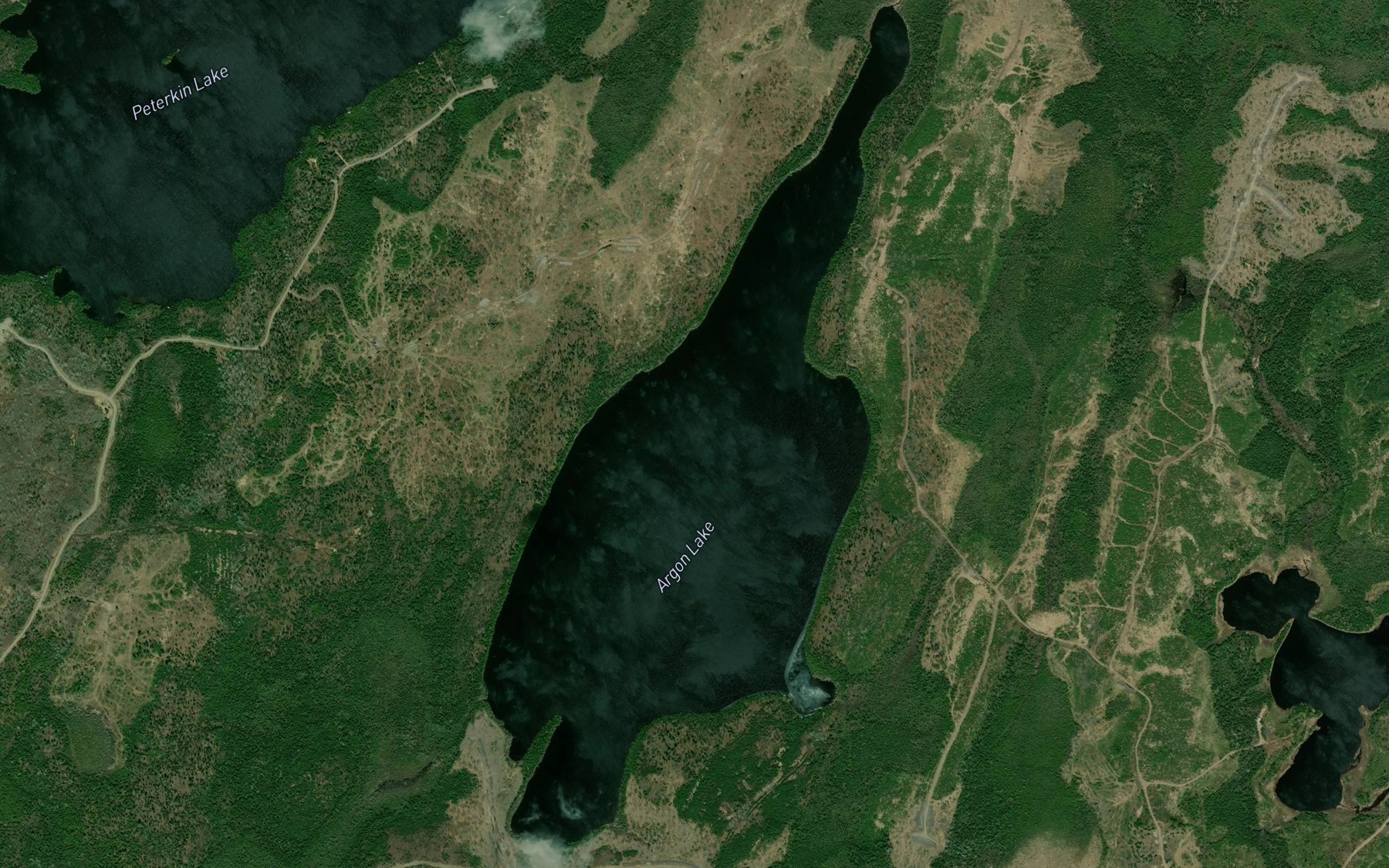 Satellite map of the Argon Lake