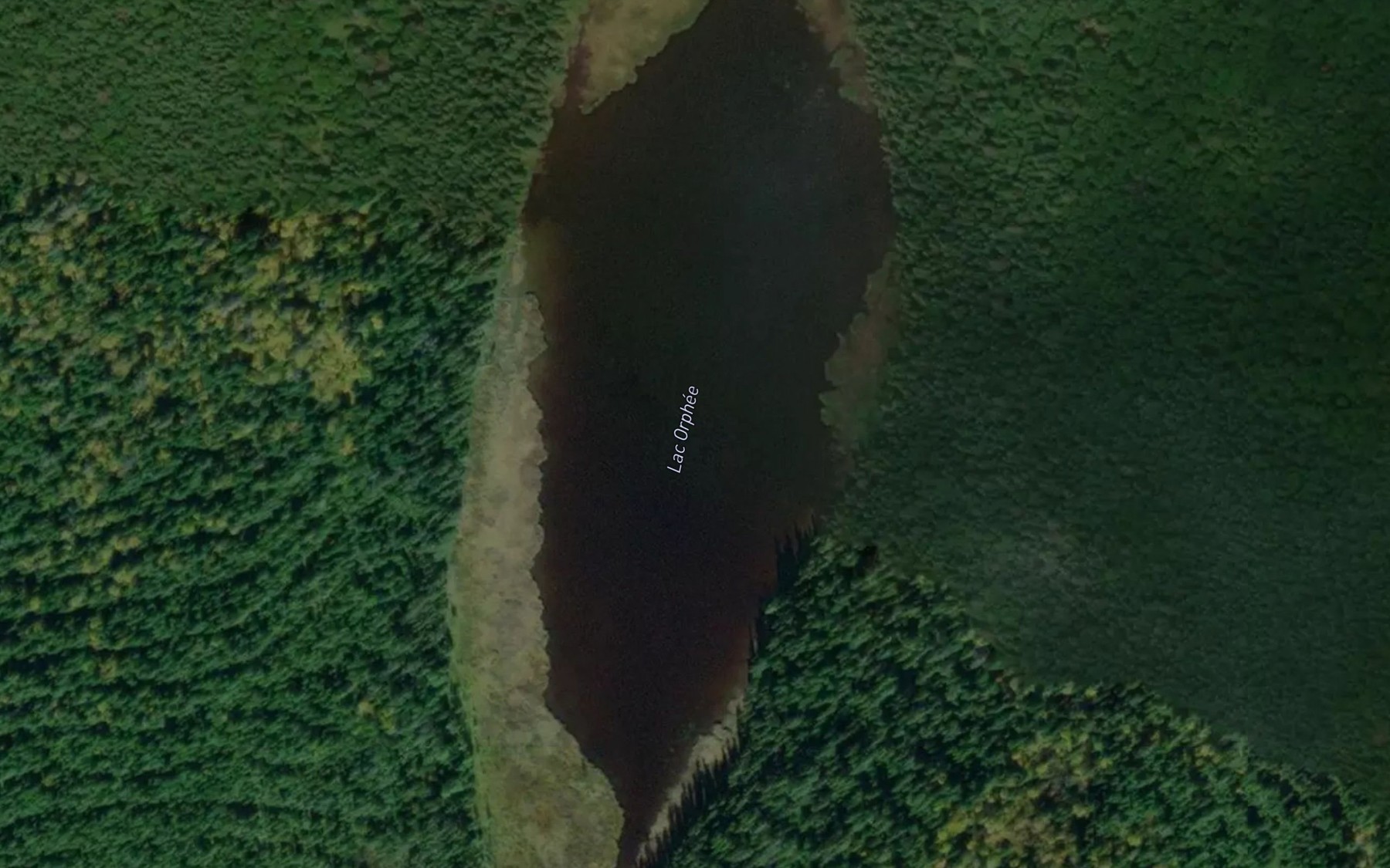 Satellite map of the Lac Orphee