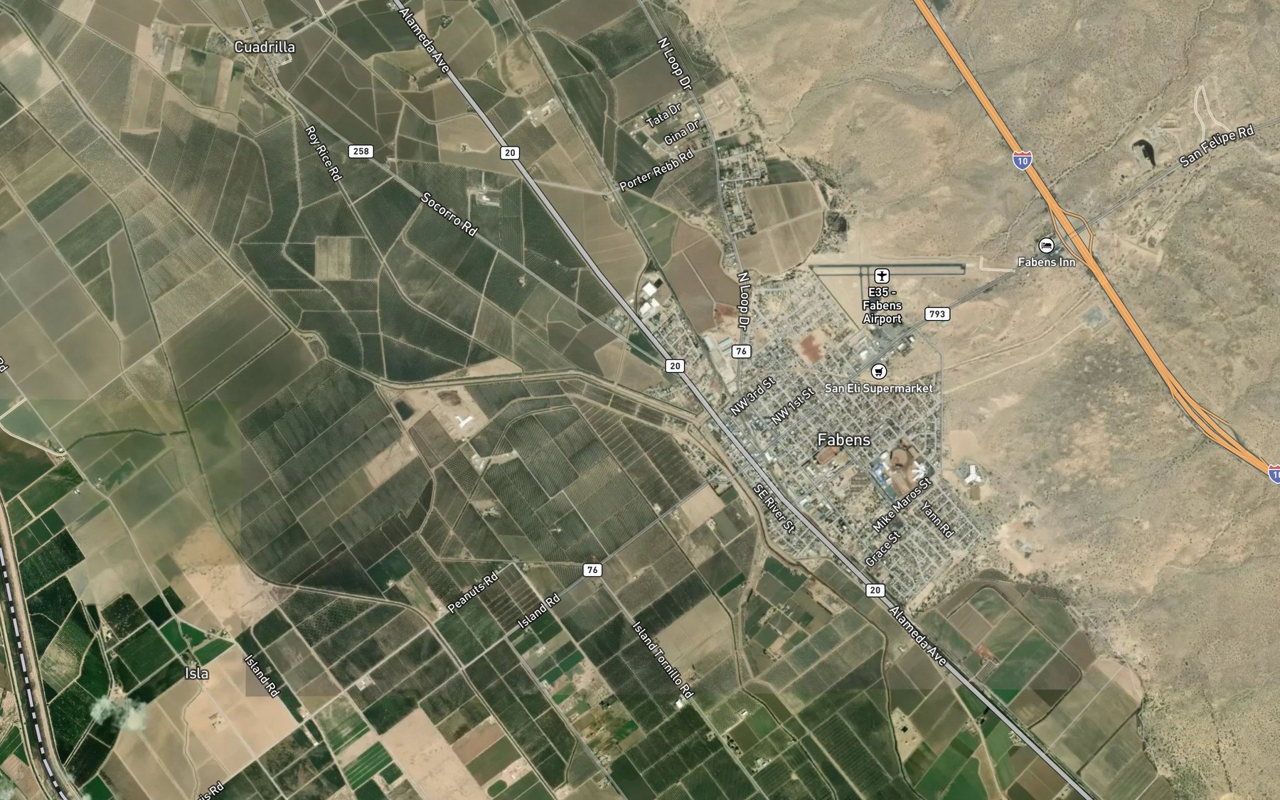 Satellite map of the River Drain