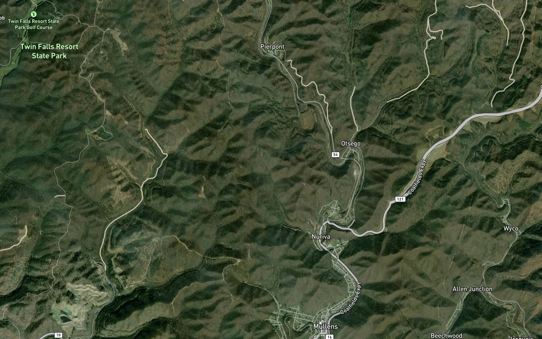 Satellite map of the Otsego Mine Impoundment