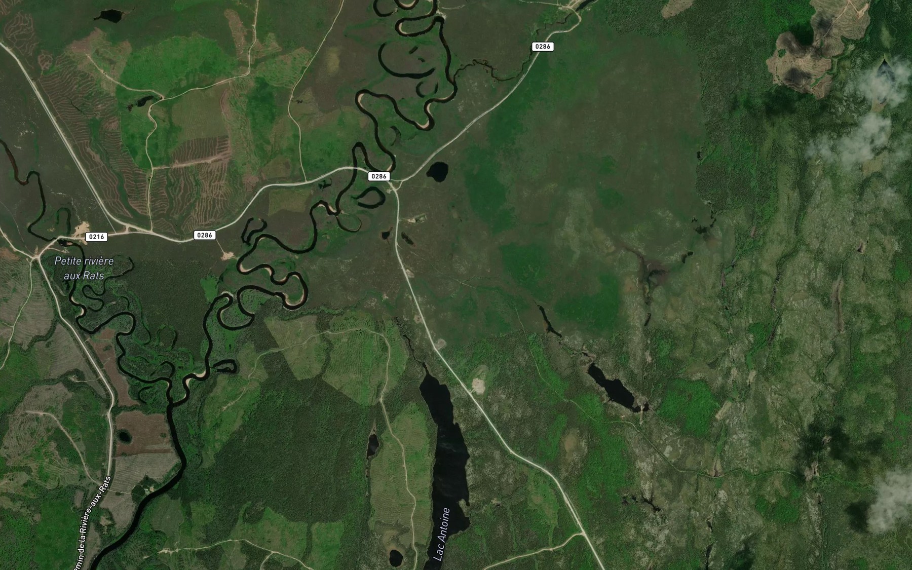 Satellite map of the Ruisseau Touladi