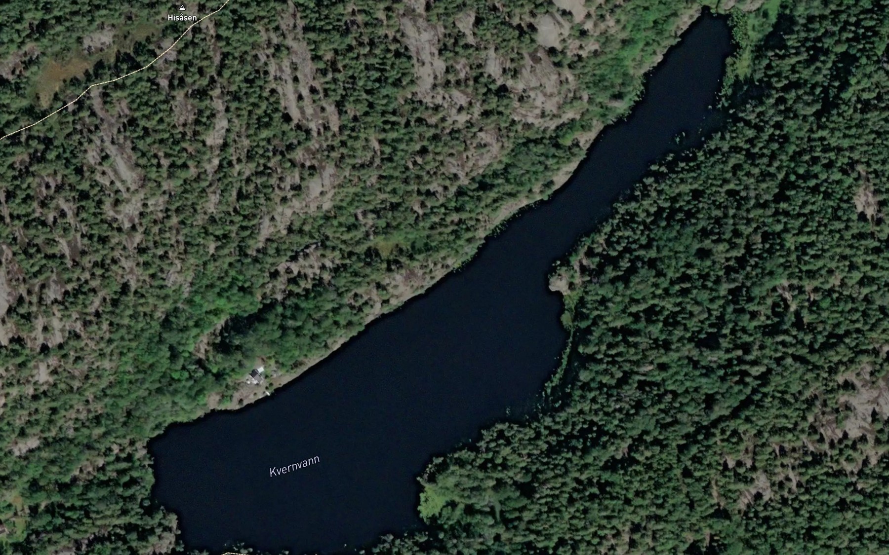 Satellite map of the Kvernvann