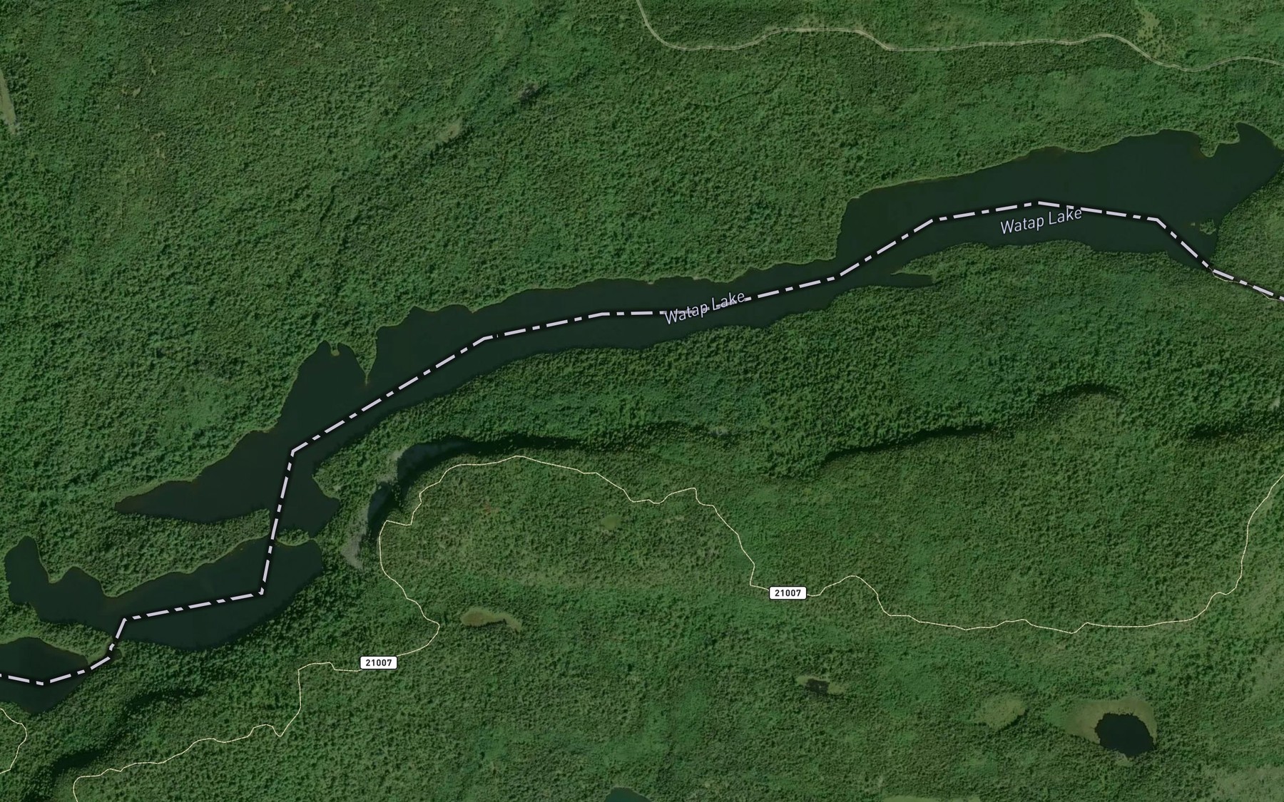Satellite map of the Watap Lake