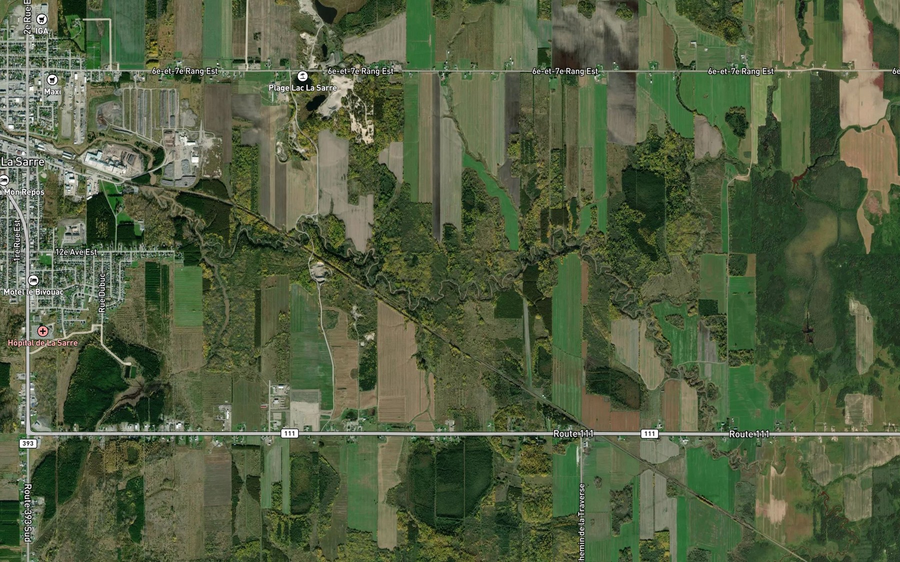 Satellite map of the Cours d'eau Pomerleau
