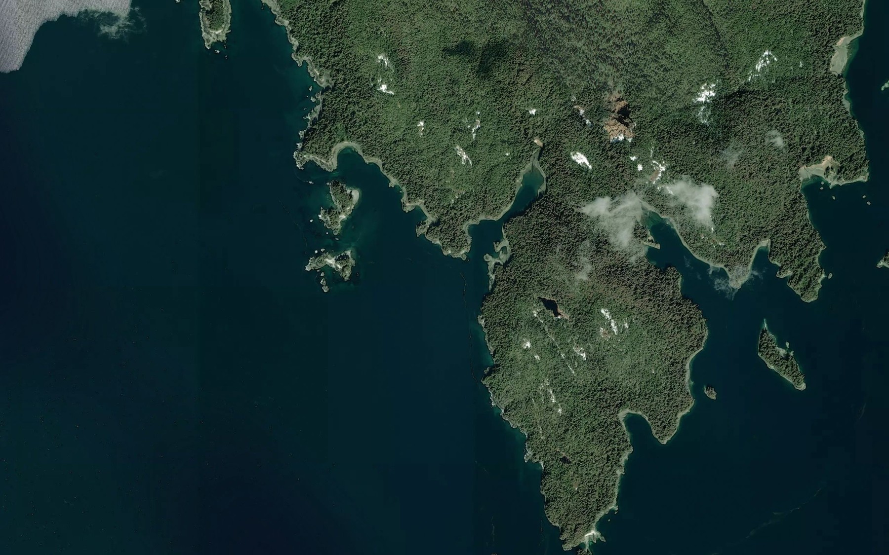 Satellite map of the Happy Cove