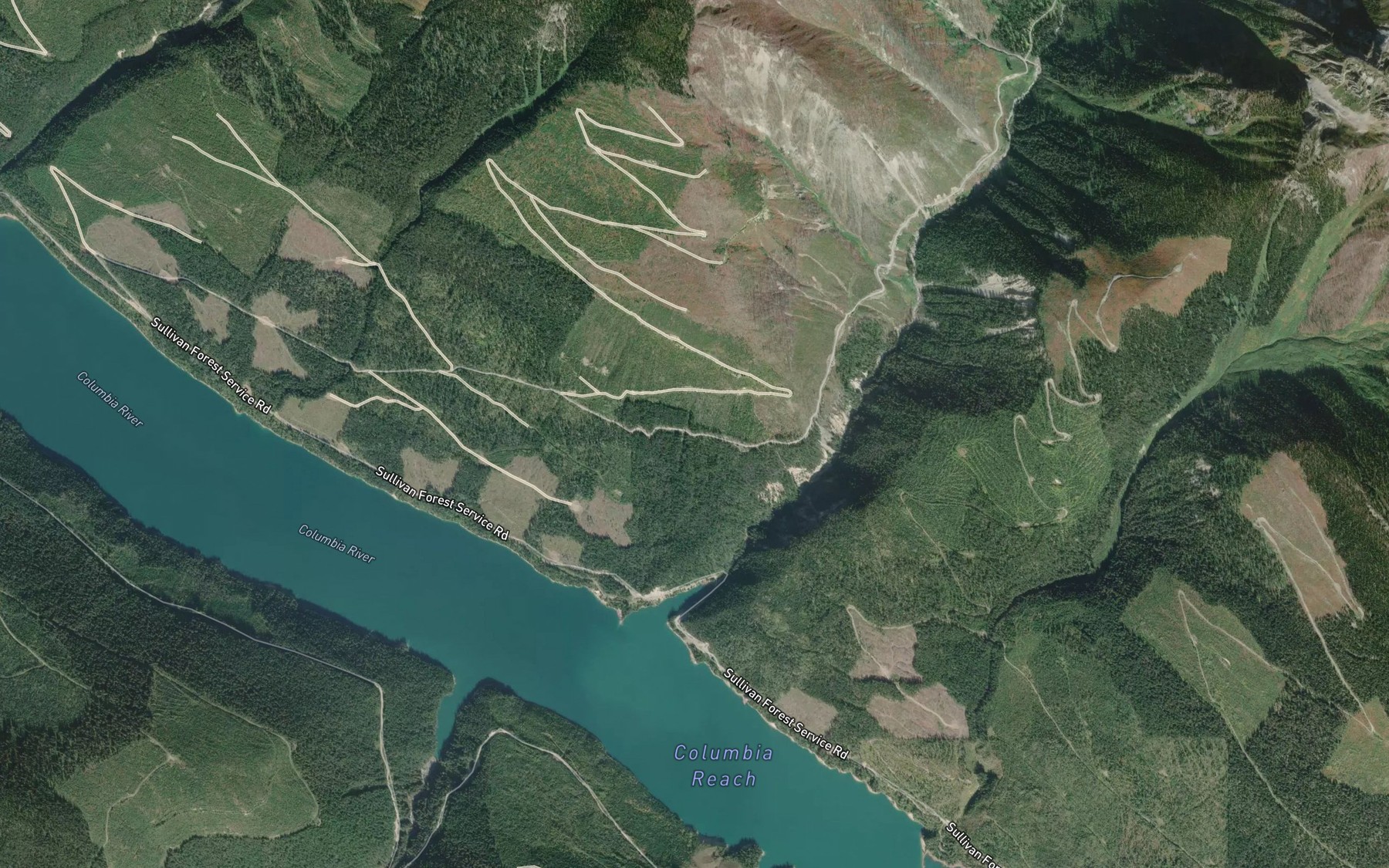 Satellite map of the Game Creek